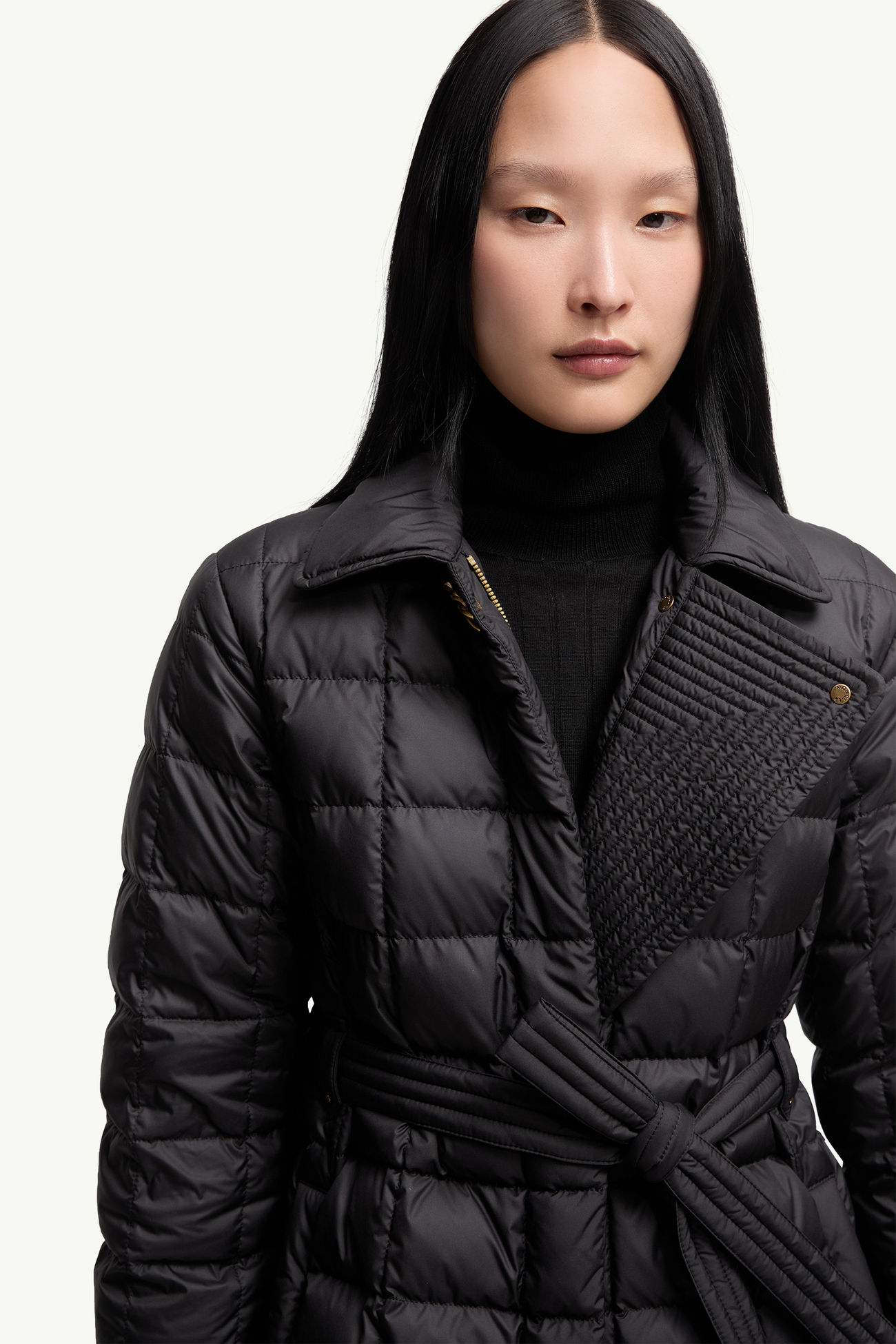 Gresillon繫腰帶長身羽絨外套 女士 黑色 Moncler 6