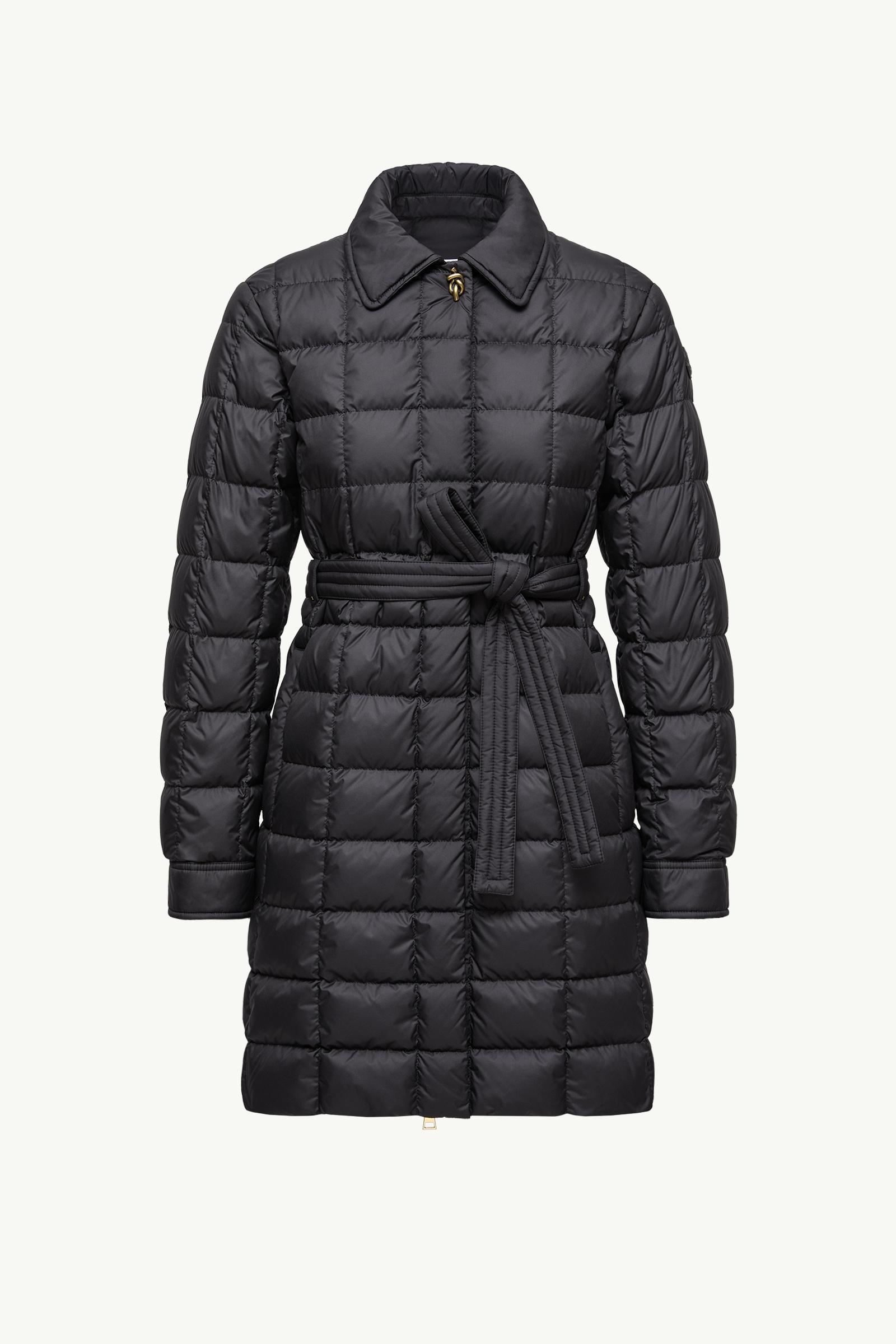 Black Gresillon Belted Long Down Jacket - Long Jackets