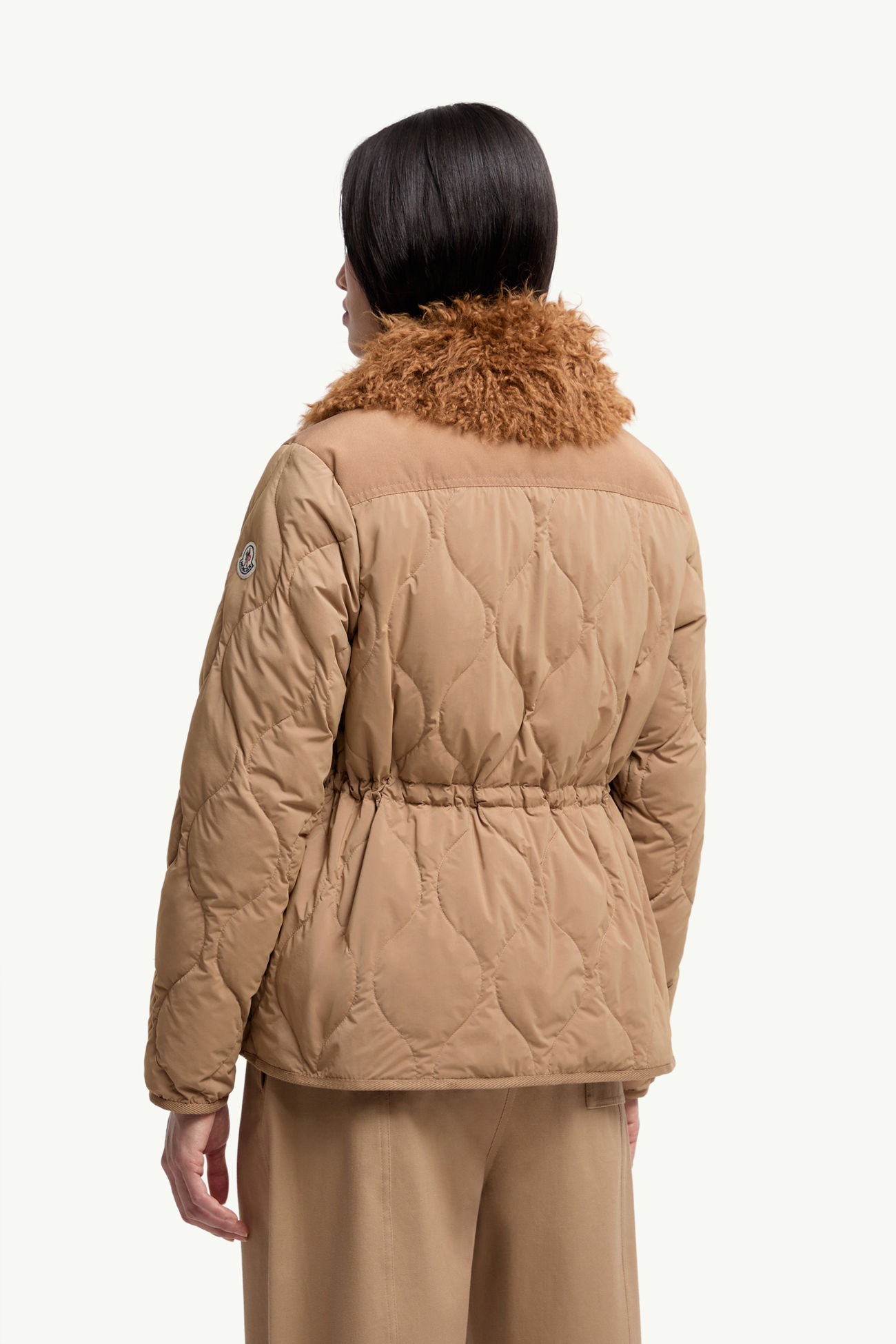 Quintin 3-in-1 Shearling-Trimmed Short Down Jacket Women Beige Moncler 4
