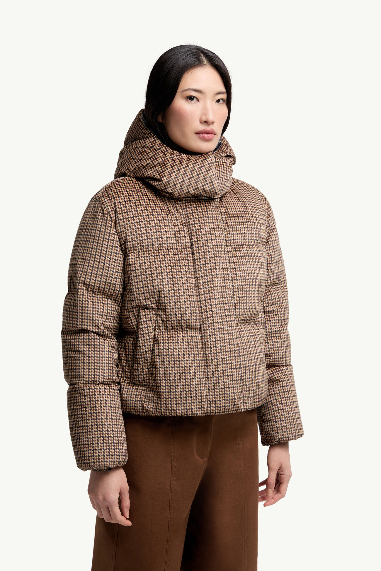 Quierzy kurze Daunenjacke mit Kapuze Damen Braun Moncler 3