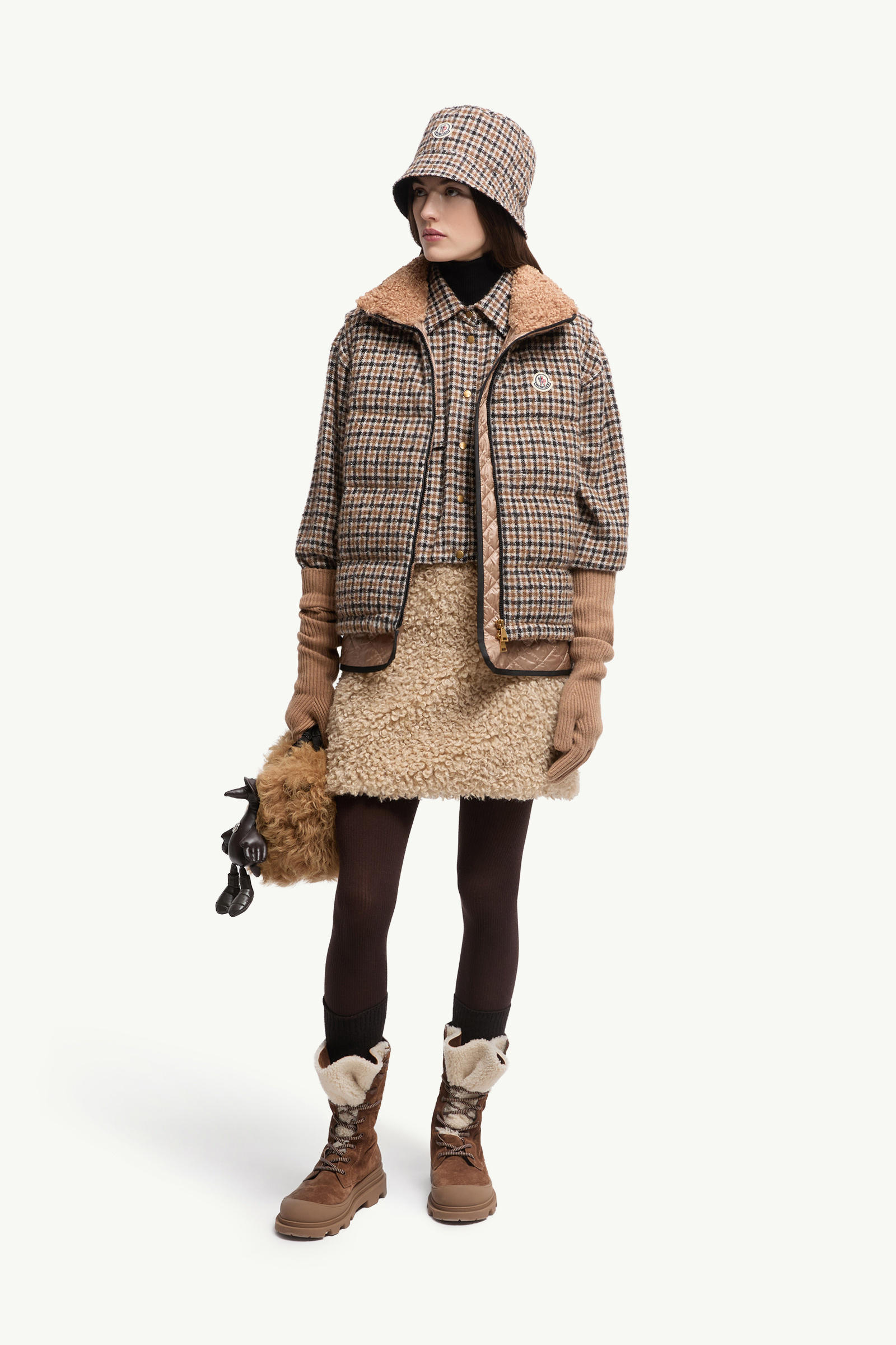 Touvet 3-in-1 Wool Blend Down Gilet Women Brown & Black Moncler 0