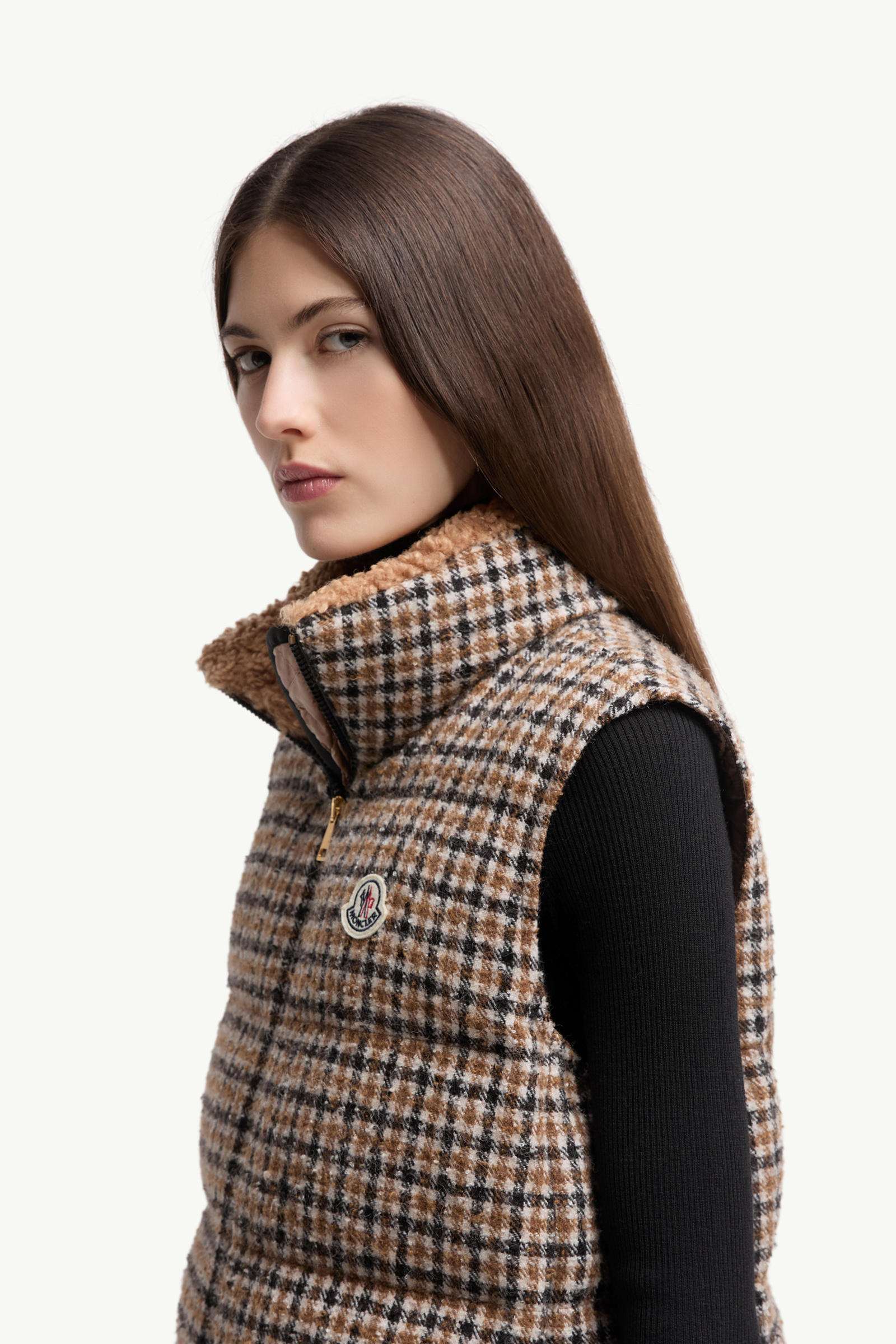 Touvet 3-in-1 Wool Blend Down Gilet Women Brown & Black Moncler 1