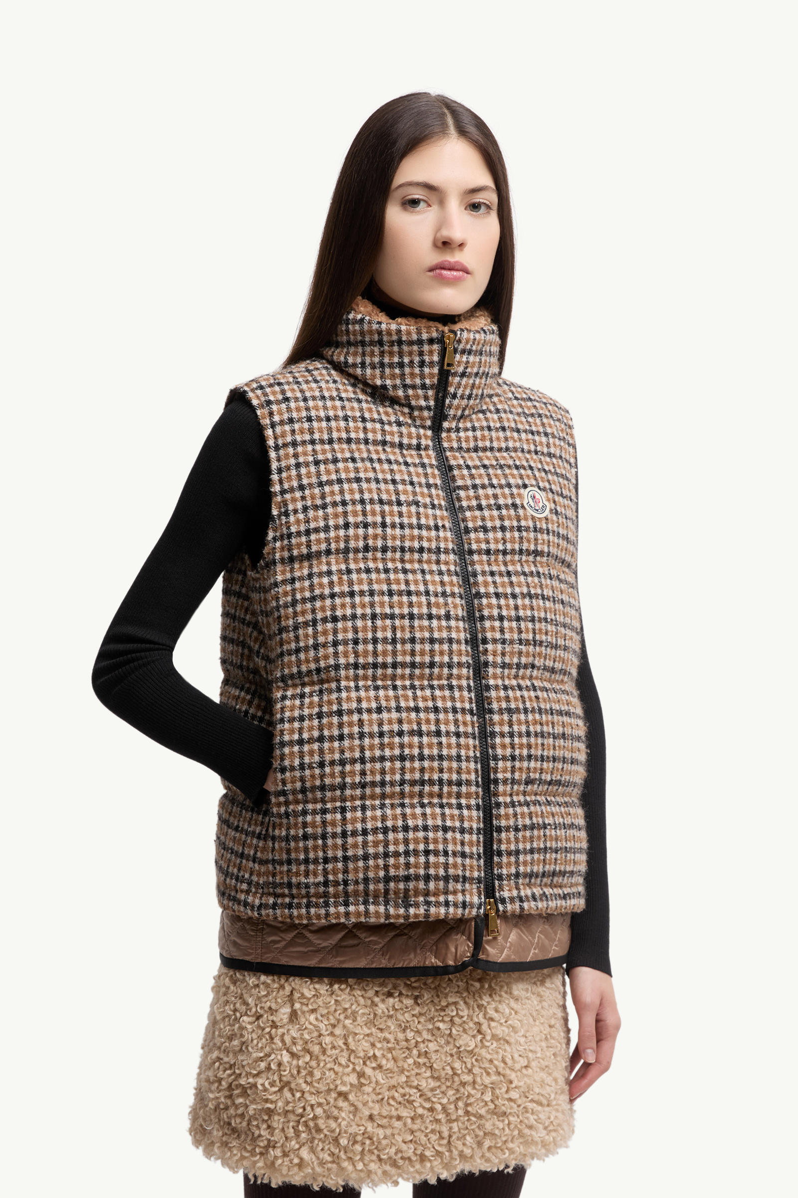 Touvet 3-in-1 Wool Blend Down Gilet Women Brown & Black Moncler 3