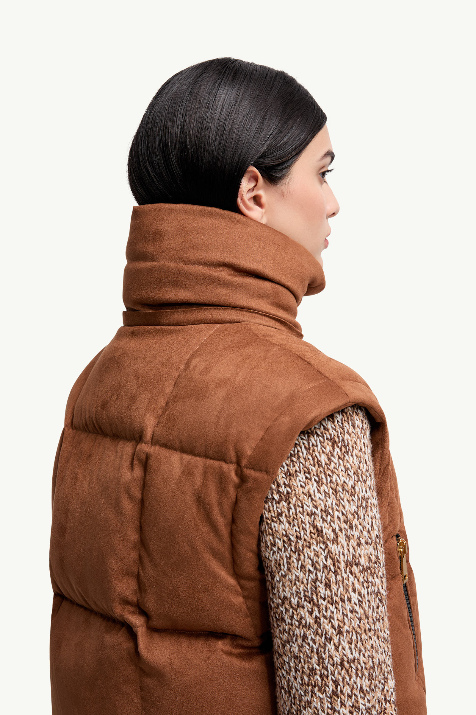 Paterne 2-in-1 Hooded Short Down Jacket Women Brown Moncler 6