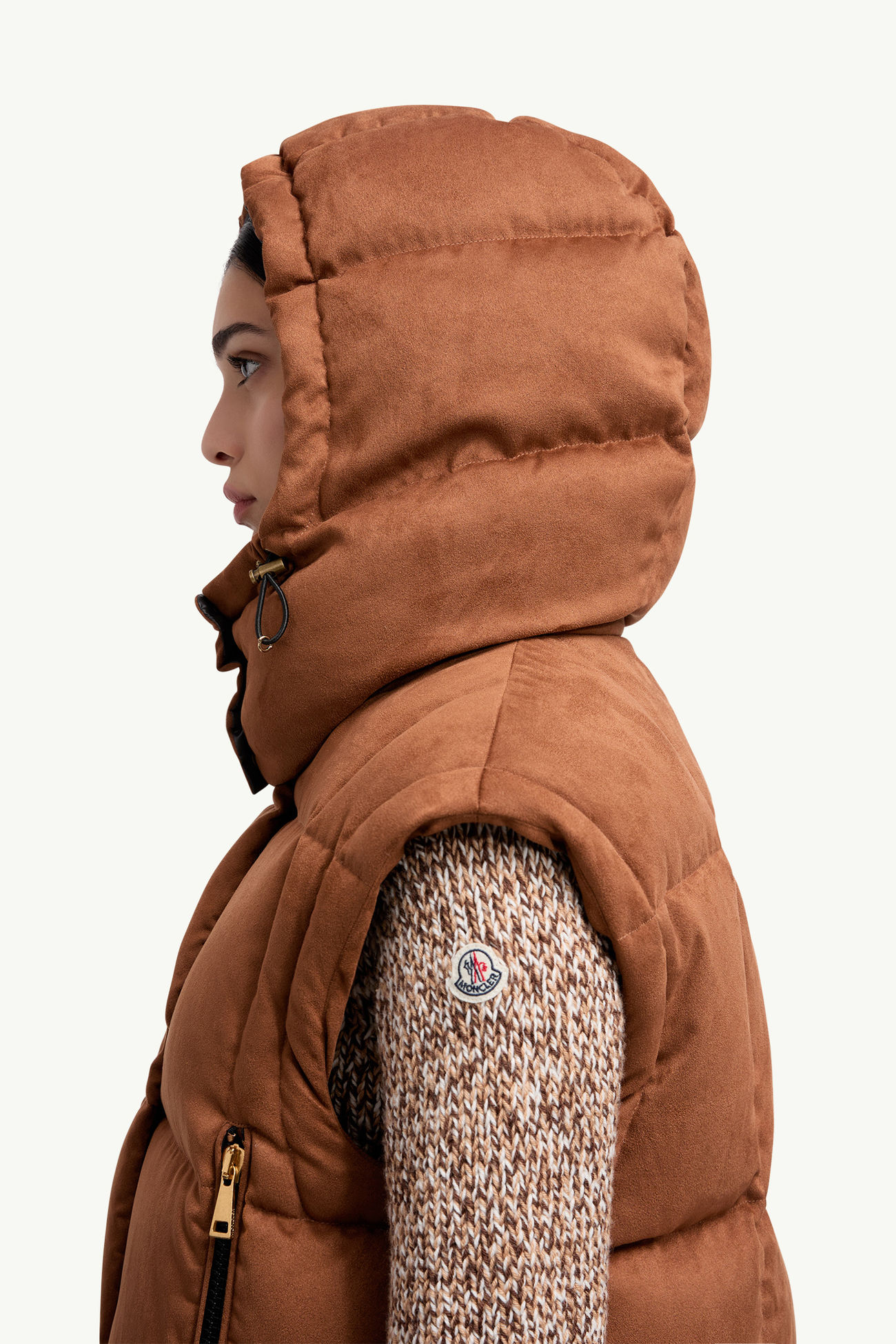 Piumino corto con cappuccio Paterne 2-in-1 Donna Marrone Moncler 6