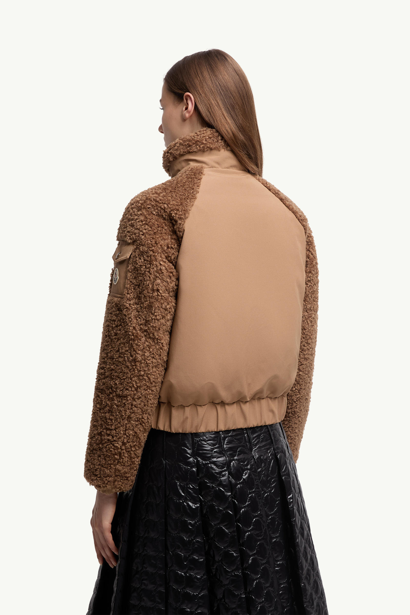 Piumino corto Coligny in teddy Donna Marrone Moncler 4