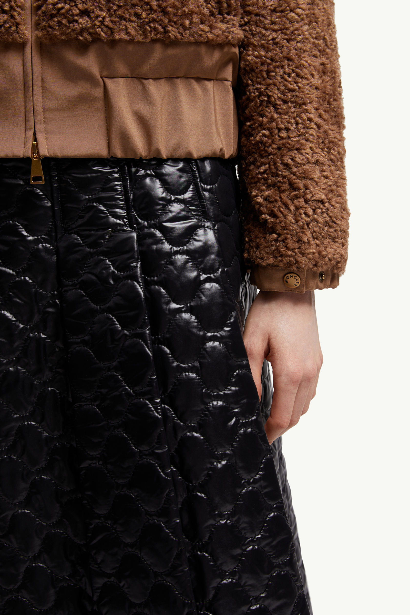 Piumino corto Coligny in teddy Donna Marrone Moncler 6