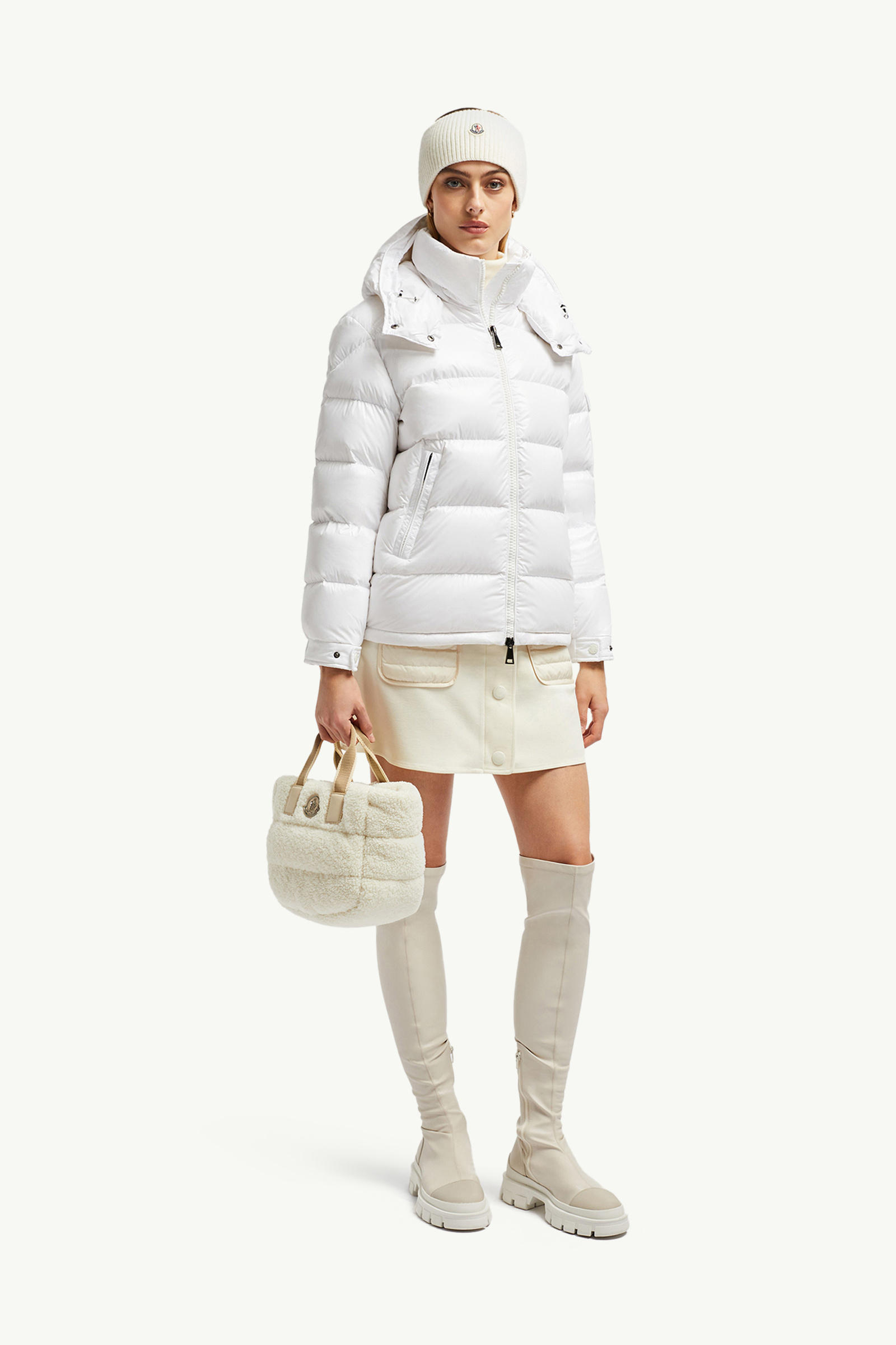 Maire Hooded Short Down Jacket Women Off White Moncler 0