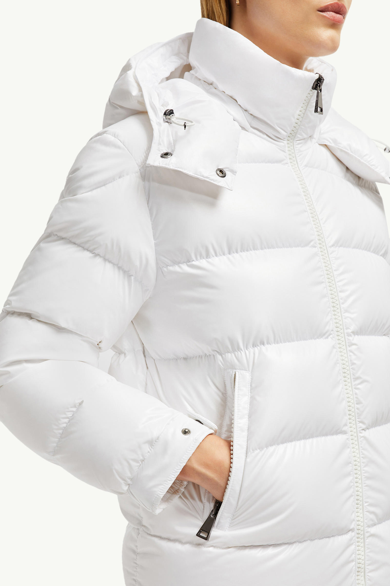 Maire Hooded Short Down Jacket Women Off White Moncler 5