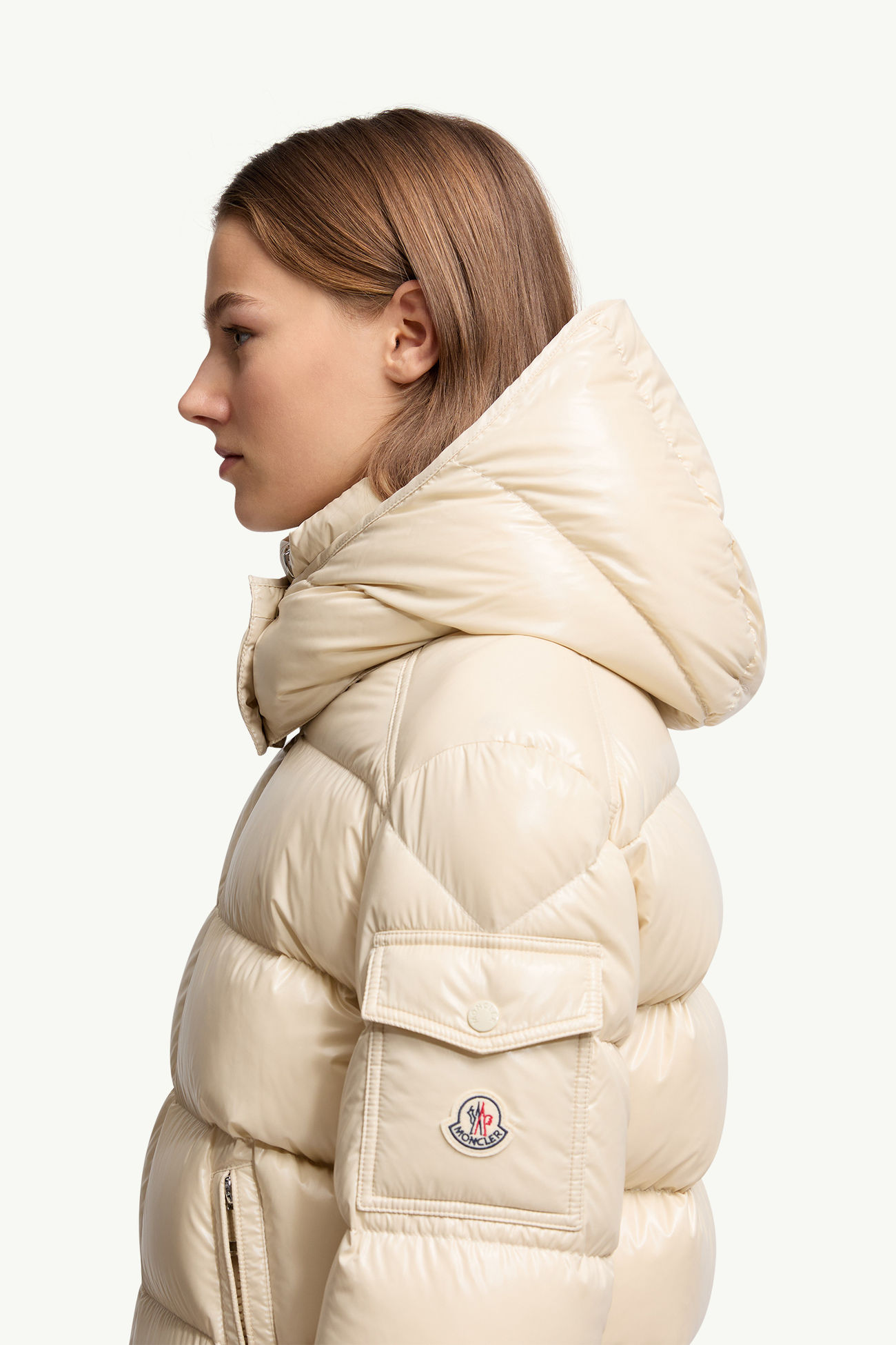Maire連帽短身羽絨外套 女士 米色 Moncler 1