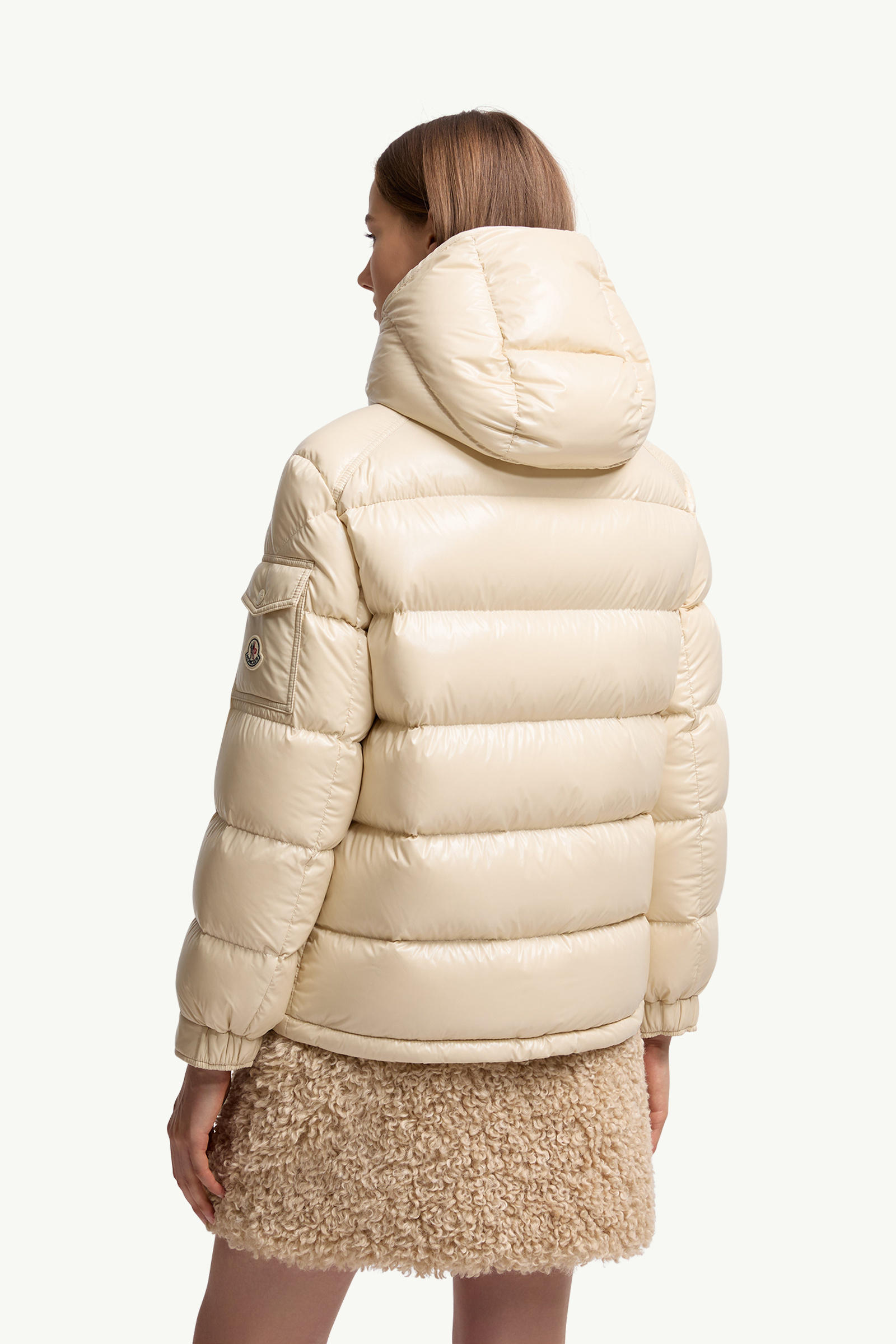 Maire kurze Daunenjacke mit Kapuze Damen Beige Moncler 4
