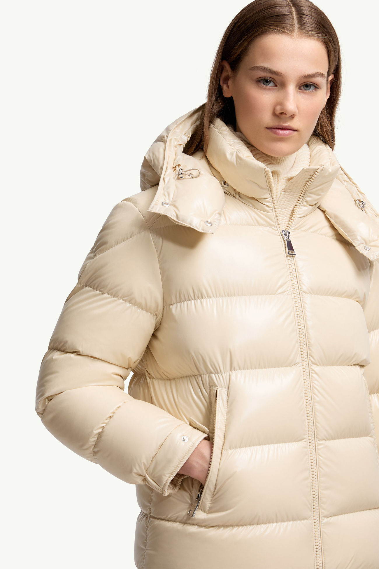 Maire連帽短身羽絨外套 女士 米色 Moncler 6