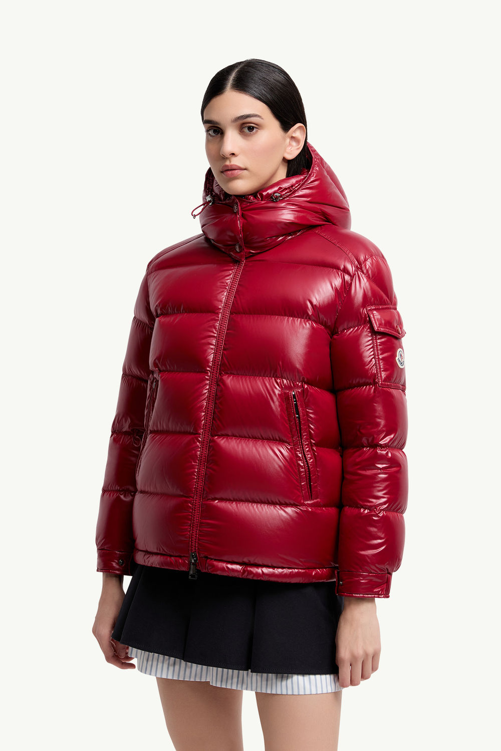 Maire Hooded Short Down Jacket Women Red Moncler 3