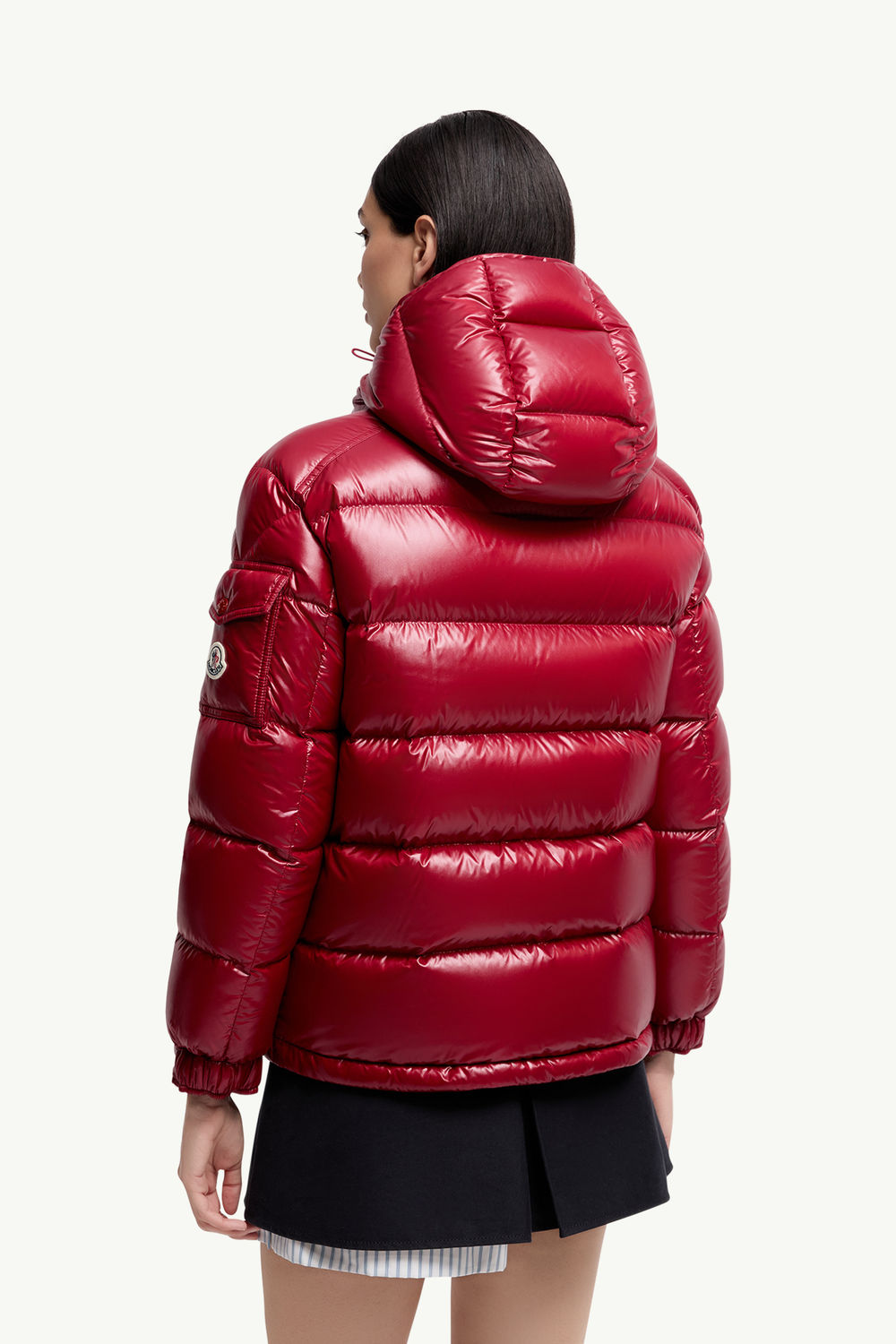 Maire Hooded Short Down Jacket Women Red Moncler 4