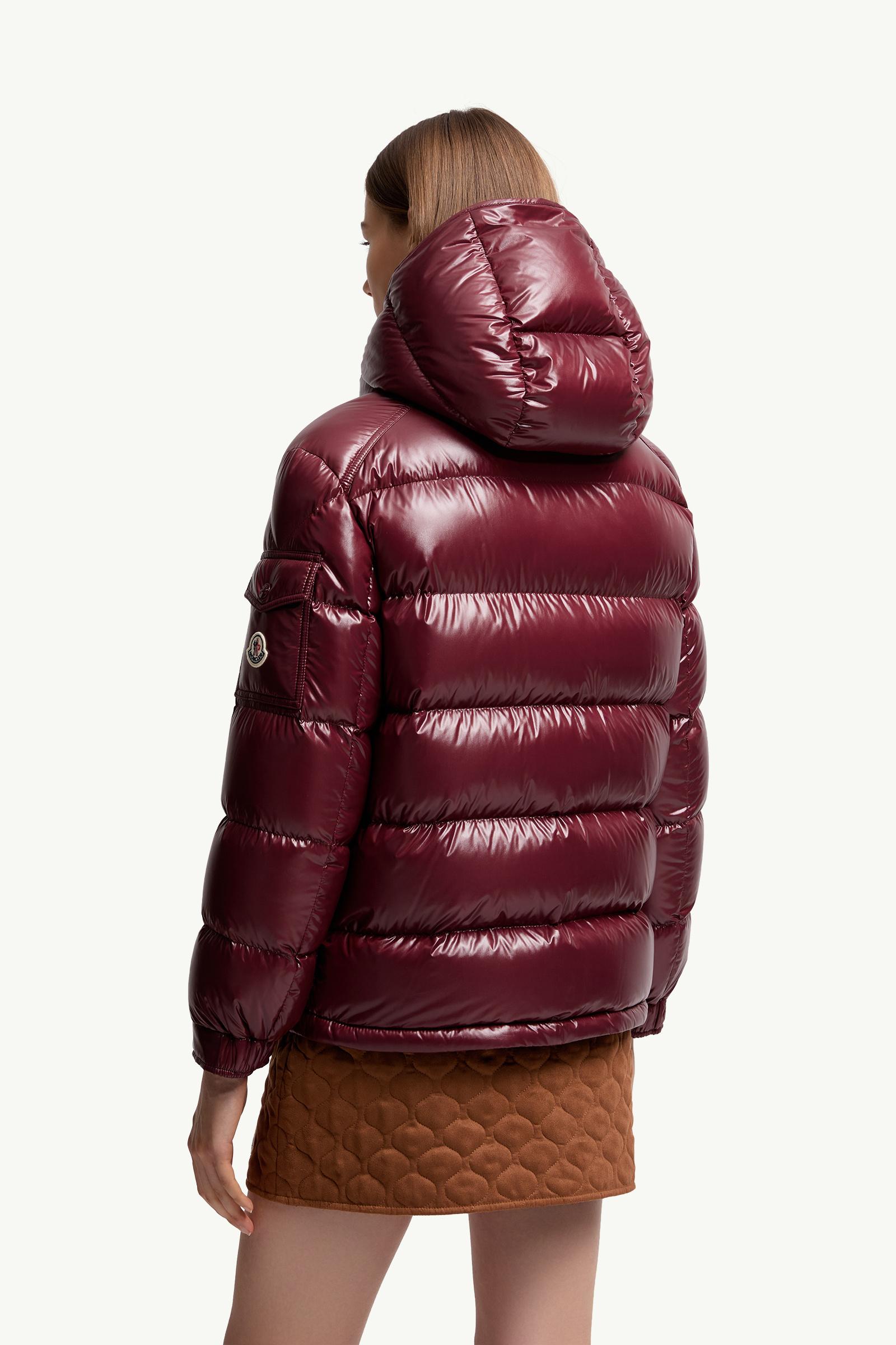 Burgundy Maire Hooded Short Down Jacket - Short Down Jackets for
