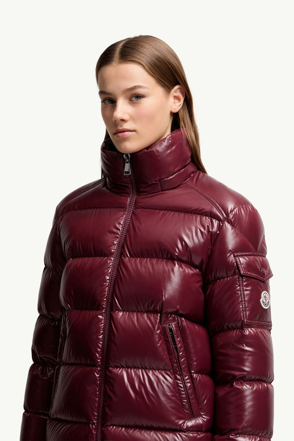 Maire Hooded Short Down Jacket Women Burgundy Moncler 5