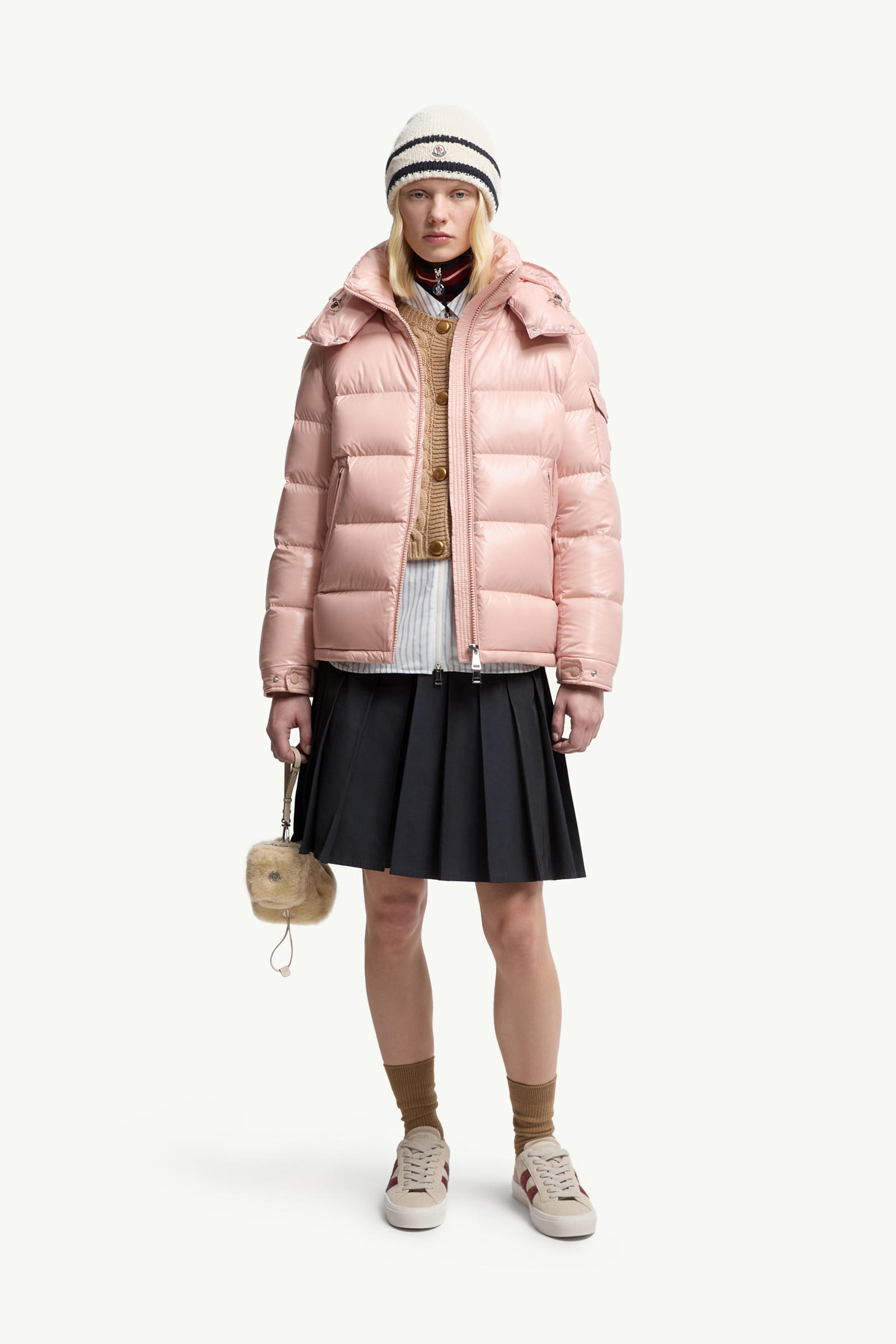 Maire Hooded Short Down Jacket Women Pink Moncler 0