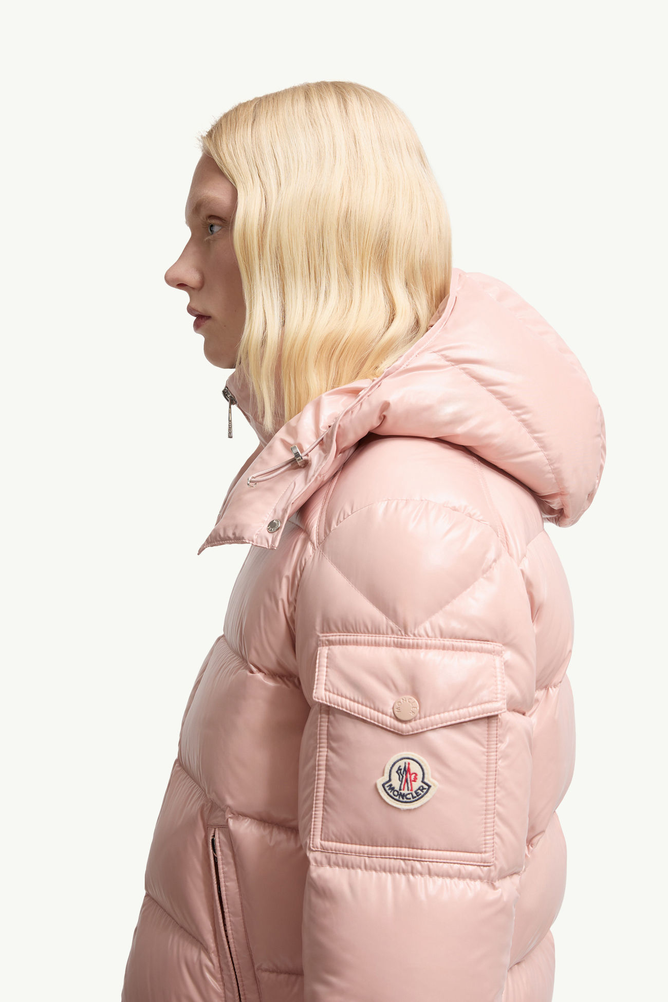 Maire kurze Daunenjacke mit Kapuze Damen Pink Moncler 1