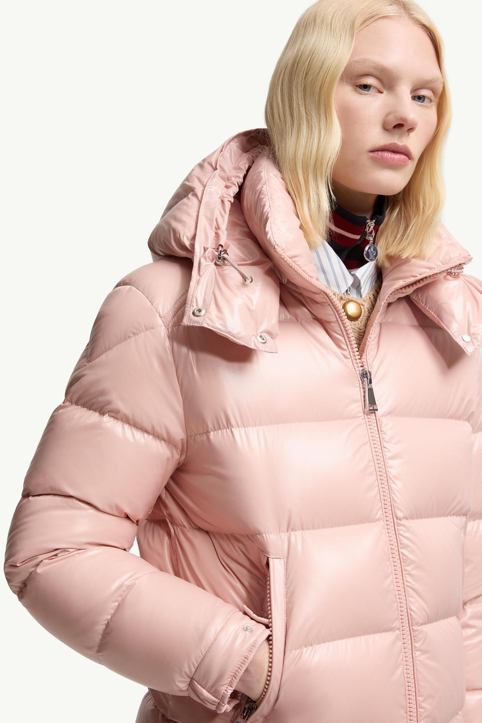 Maire 후드 쇼트 다운 재킷 여성 핑크 Moncler 6