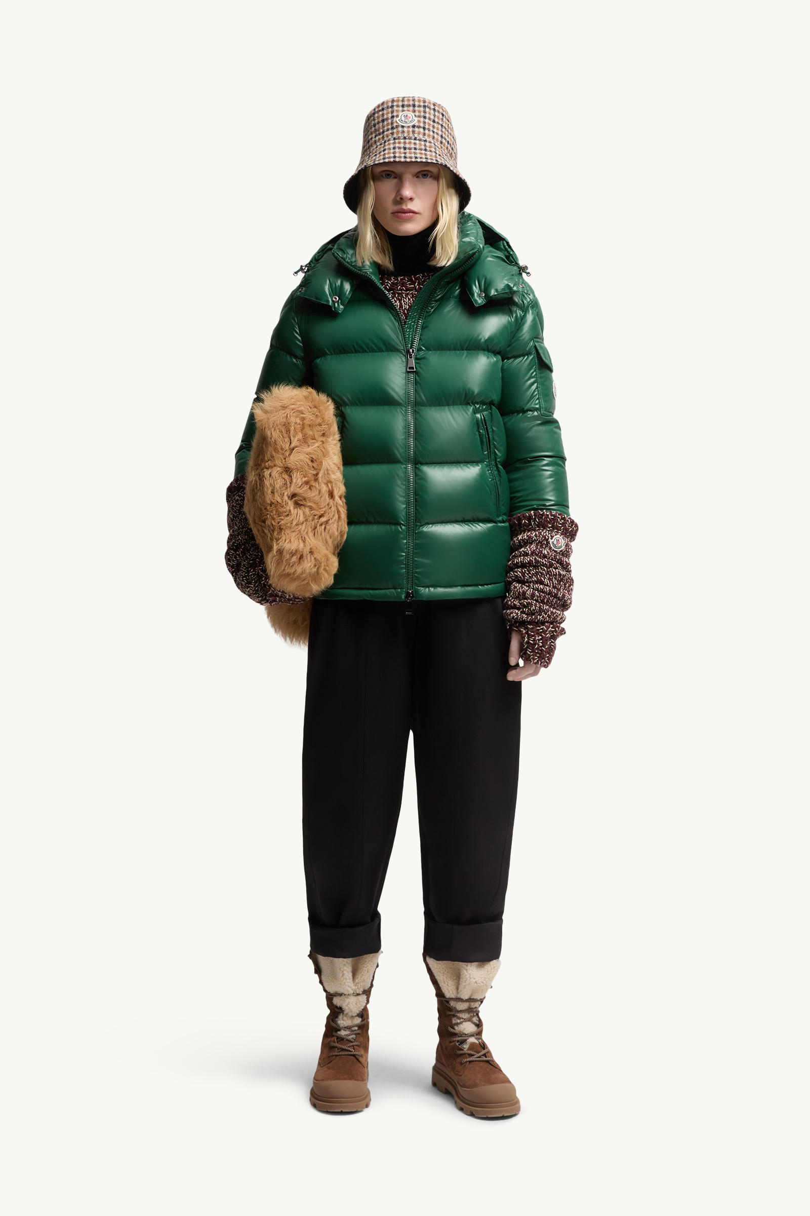 Maire Hooded Short Down Jacket Women Emerald Green Moncler 0