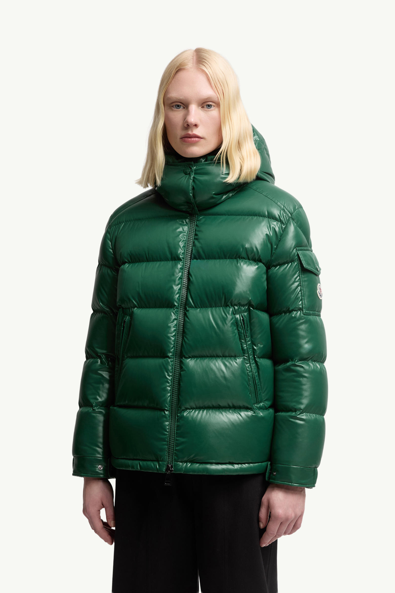 Maire Hooded Short Down Jacket Women Emerald Green Moncler 3