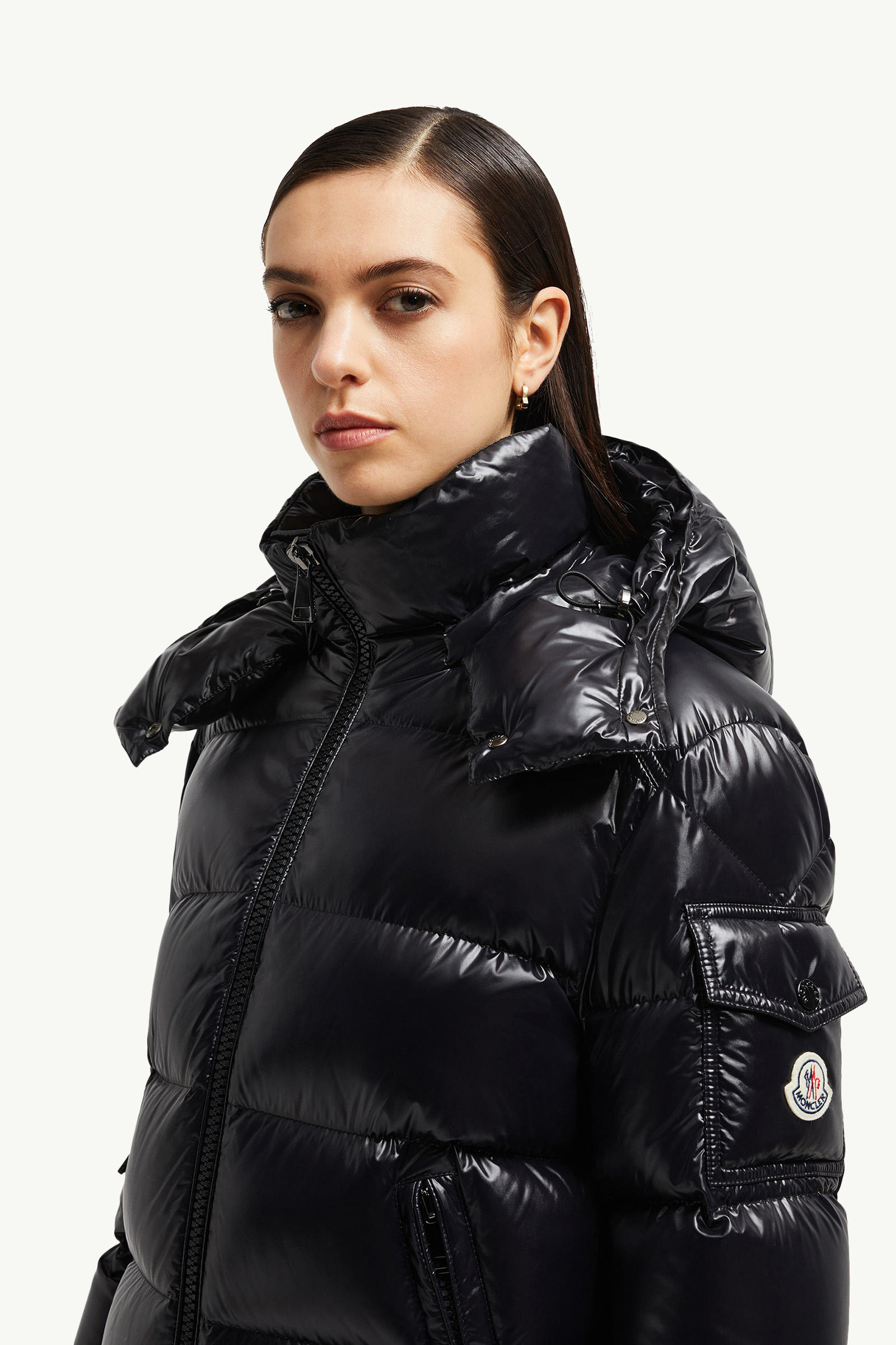 Maire Hooded Short Down Jacket Women Black Moncler 1