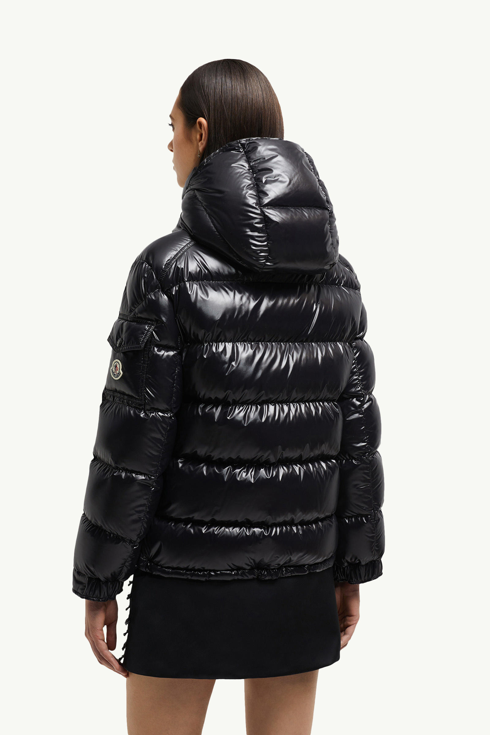 Maire Hooded Short Down Jacket Women Black Moncler 4