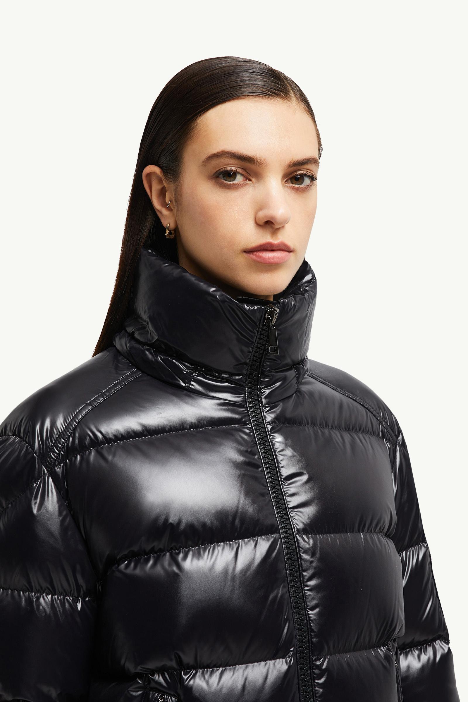 Black Maire Hooded Short Down Jacket - Short Down Jackets for