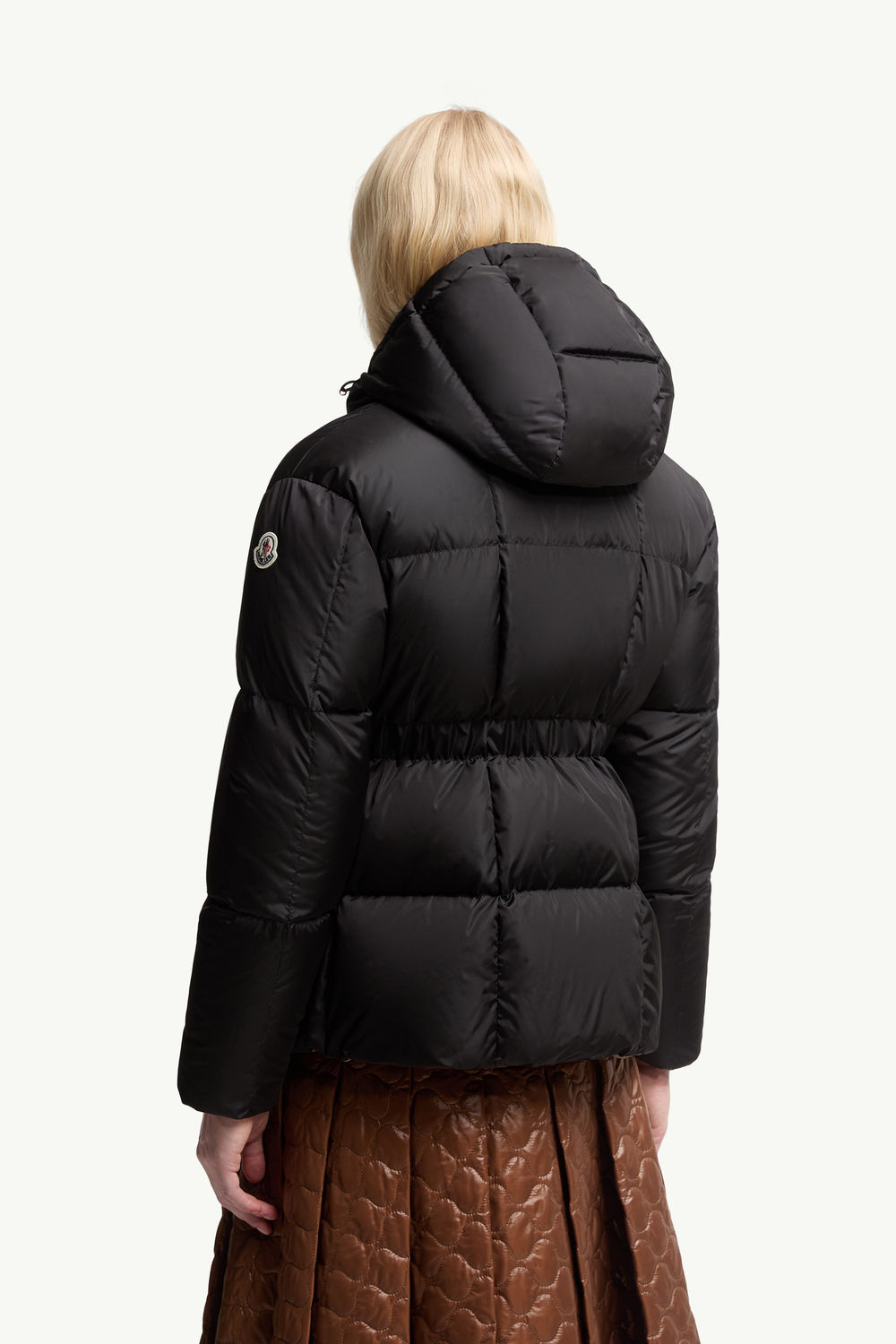 Agneux Square-Quilted Hooded Short Down Jacket Women Black Moncler 4