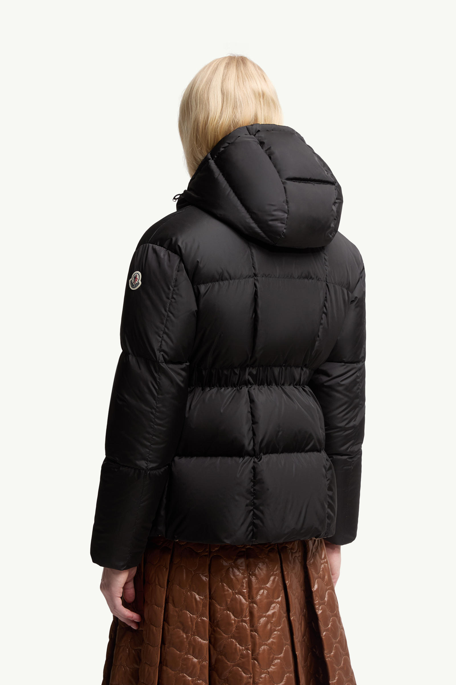 Agneux Square-Quilted Hooded Short Down Jacket Women Black Moncler 4