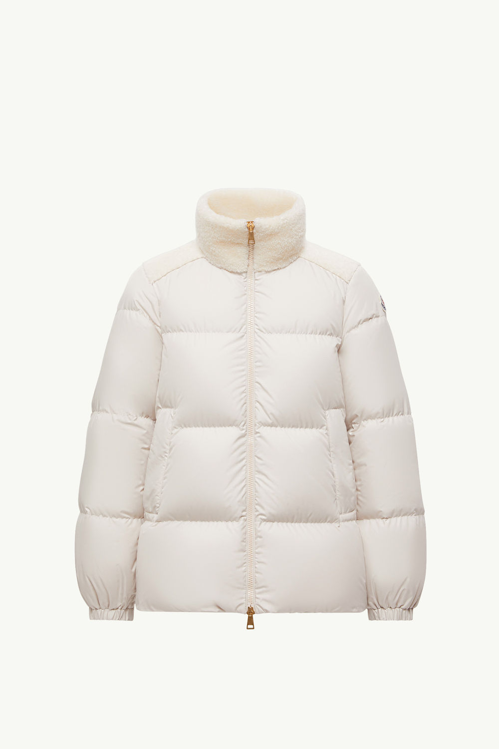 Esnaie Teddy-Trimmed Short Down Jaket Women White Moncler 2