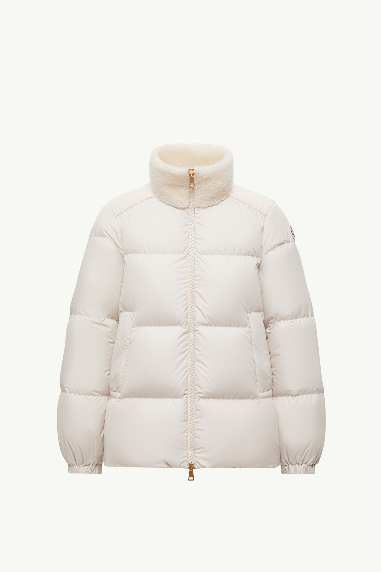 Piumino Corto con Finiture Teddy Esnaie Donna Bianco Moncler 2