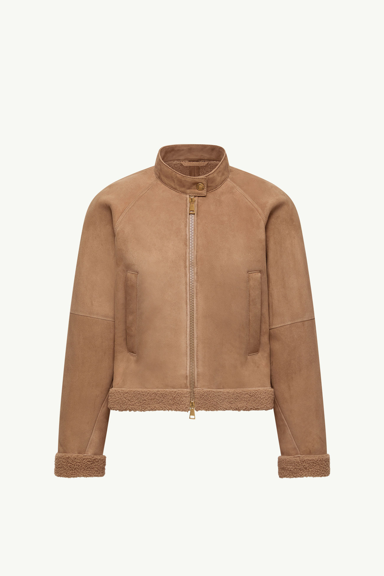 Vougeot Suede Short Down Jacket Women Beige Moncler 2