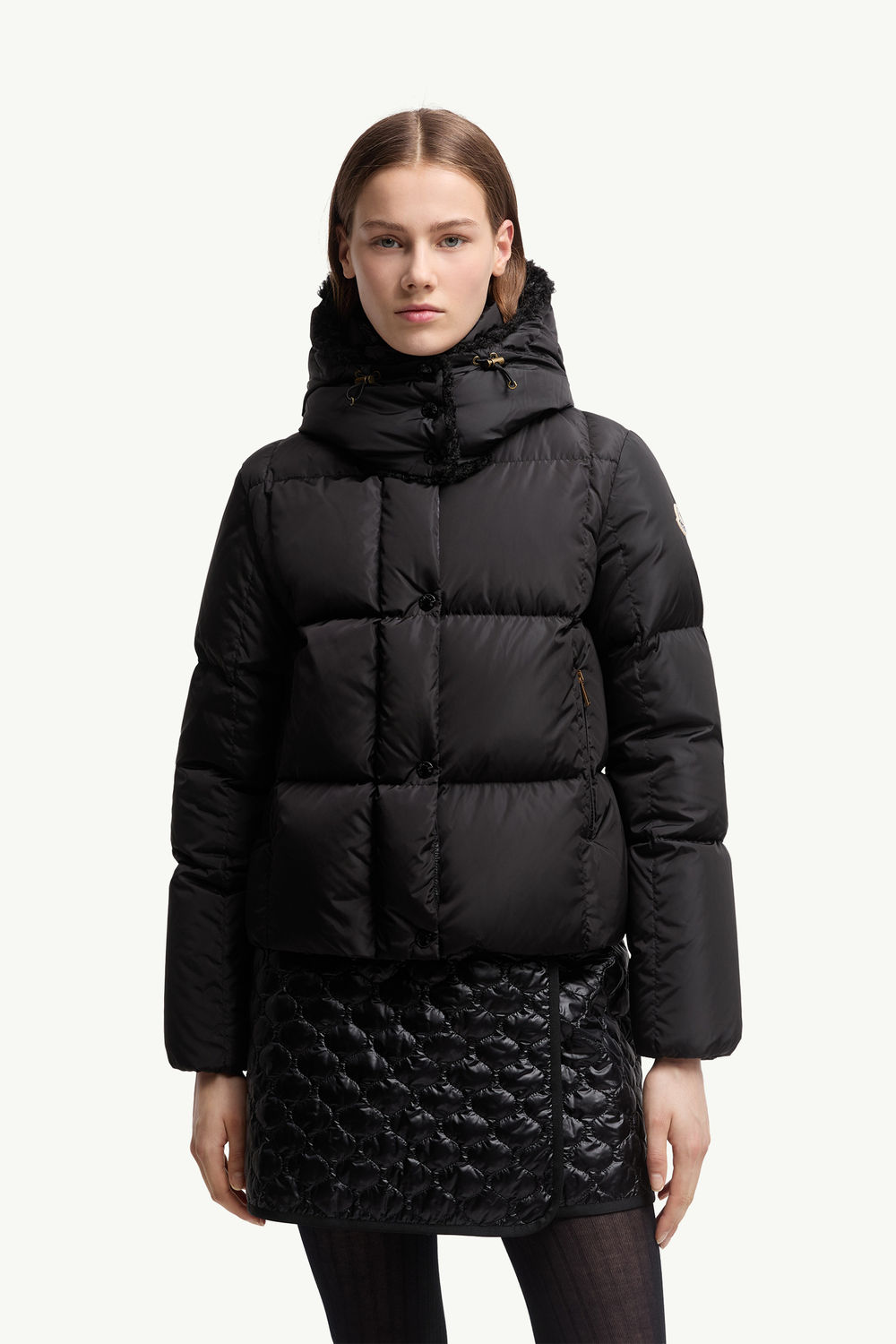 Doudoune à matelassage carré à capuche Castelnou Femmes Noir Moncler 3