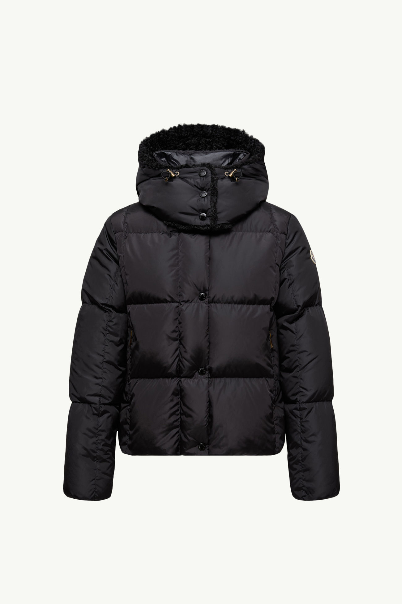 Castelnou Square-Quilted Hooded Short Down Jacket Women Black Moncler 2