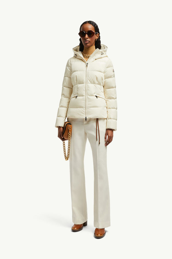 Avoce Hooded Short Down Jacket Women White Ivory Moncler 0