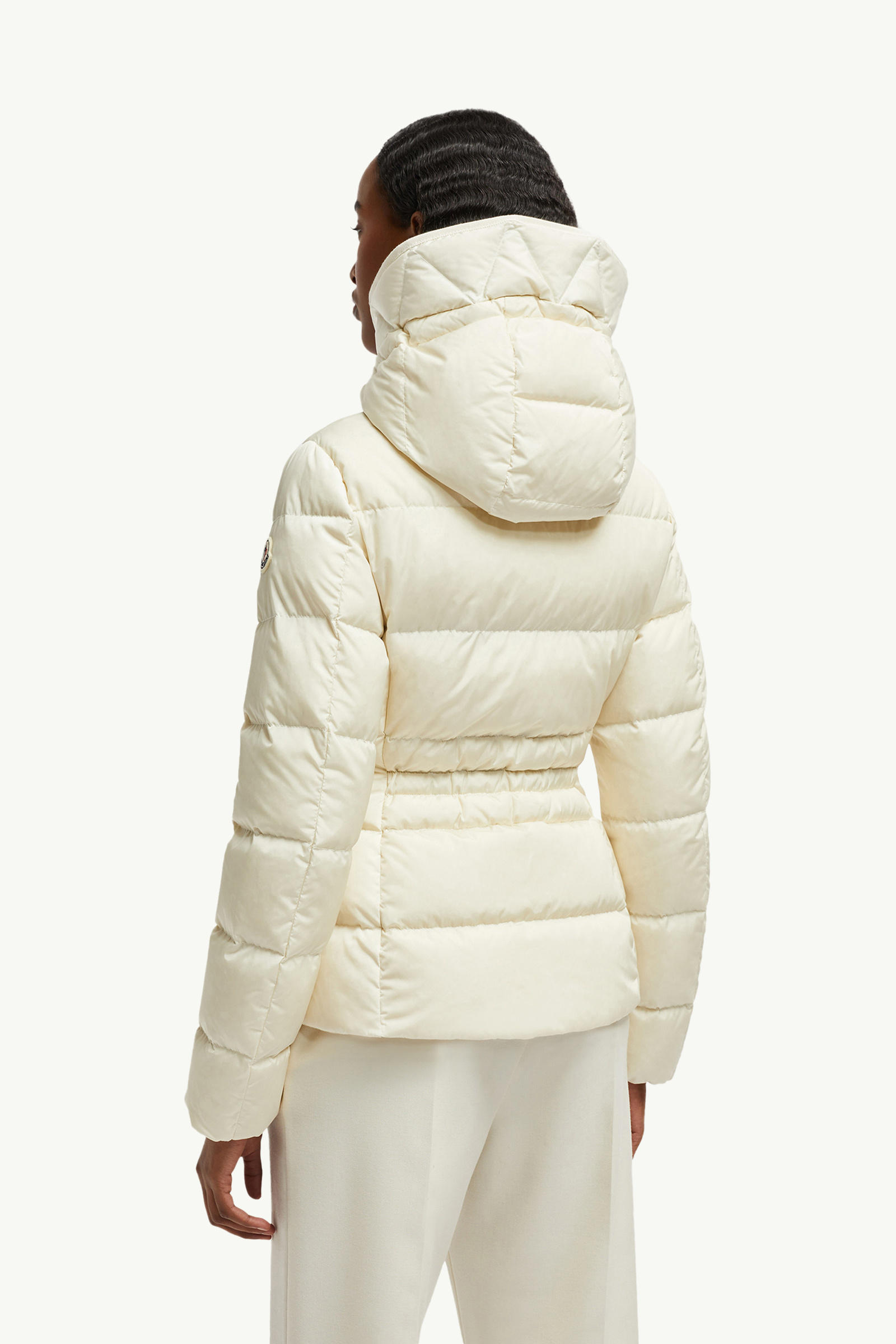 Avoce Hooded Short Down Jacket Women White Ivory Moncler 4