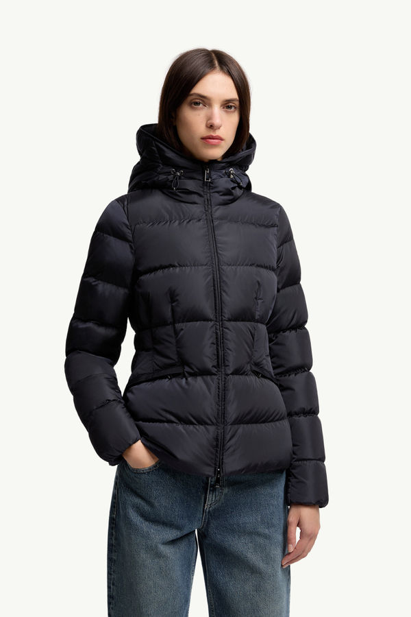 Avoce Hooded Short Down Jacket Women Night Blue Moncler 3