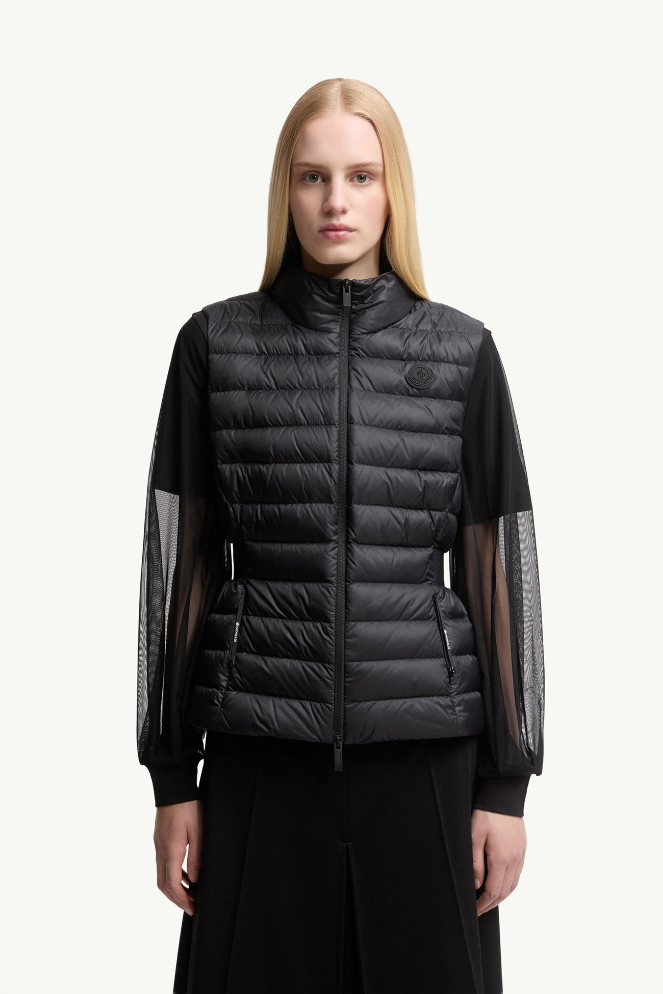 Valmarie Fit & Flare Down Vest Women Black Moncler 3