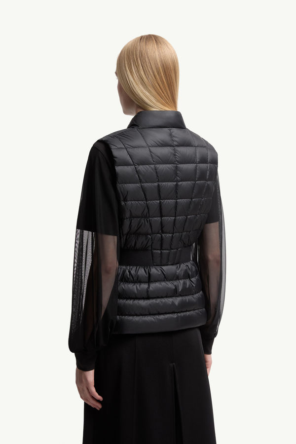Valmarie Fit & Flare Down Gilet Women Black Moncler 4