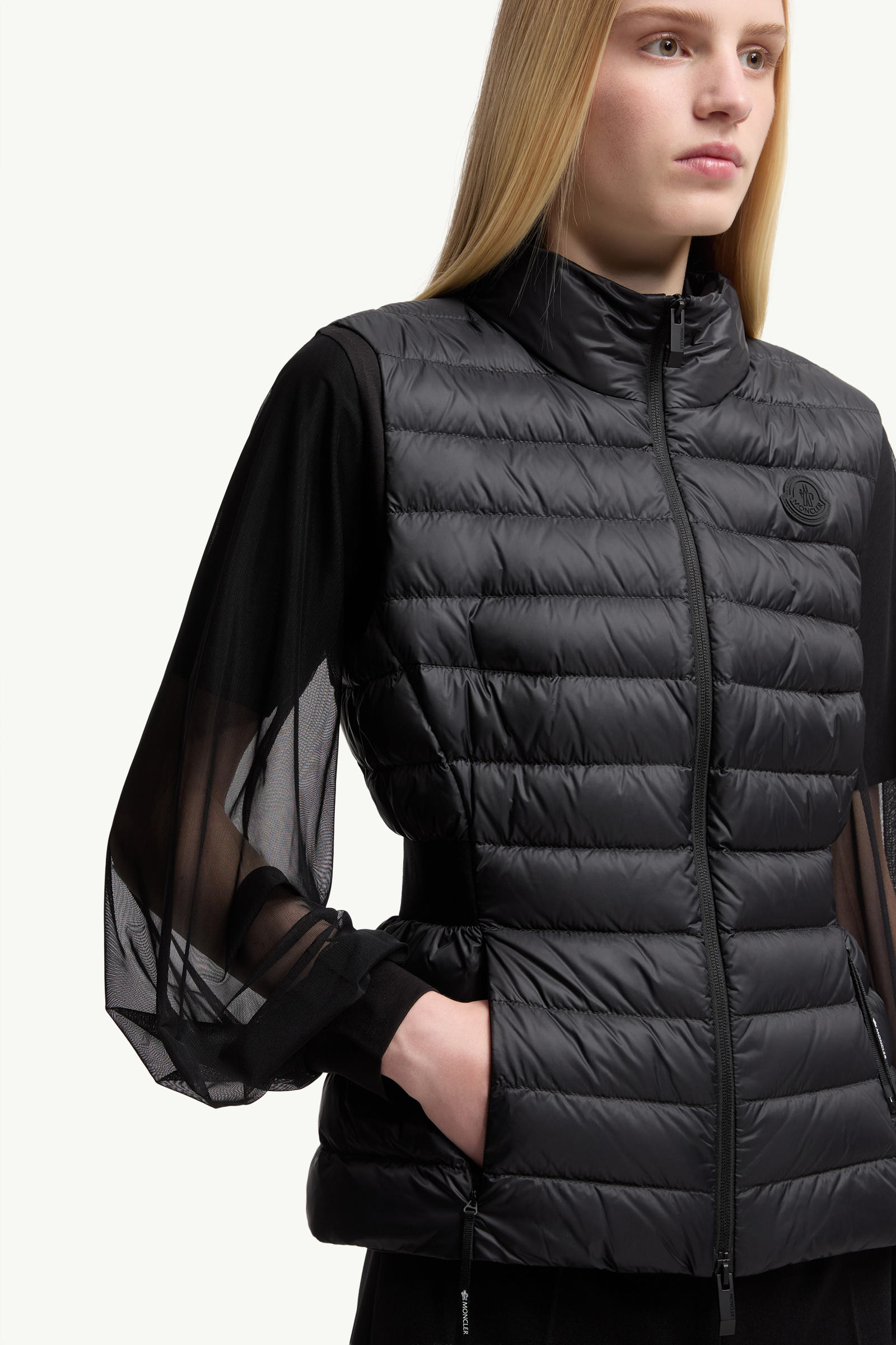 Valmarie Fit & Flare Down Gilet Women Black Moncler 5