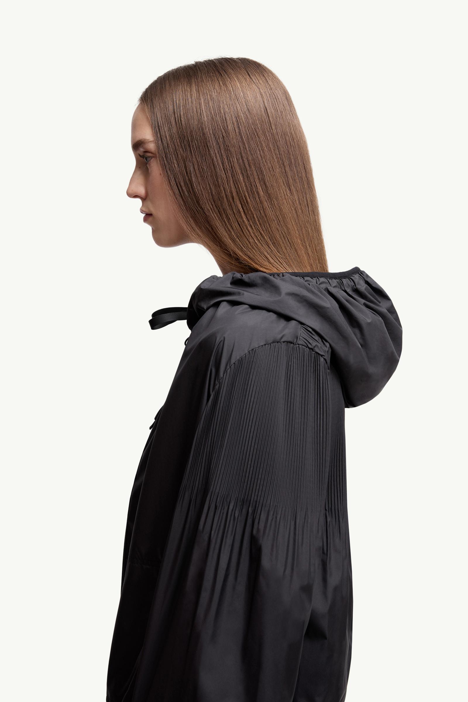 Black Auxonne Hooded Windbreaker - Short Down Jackets for