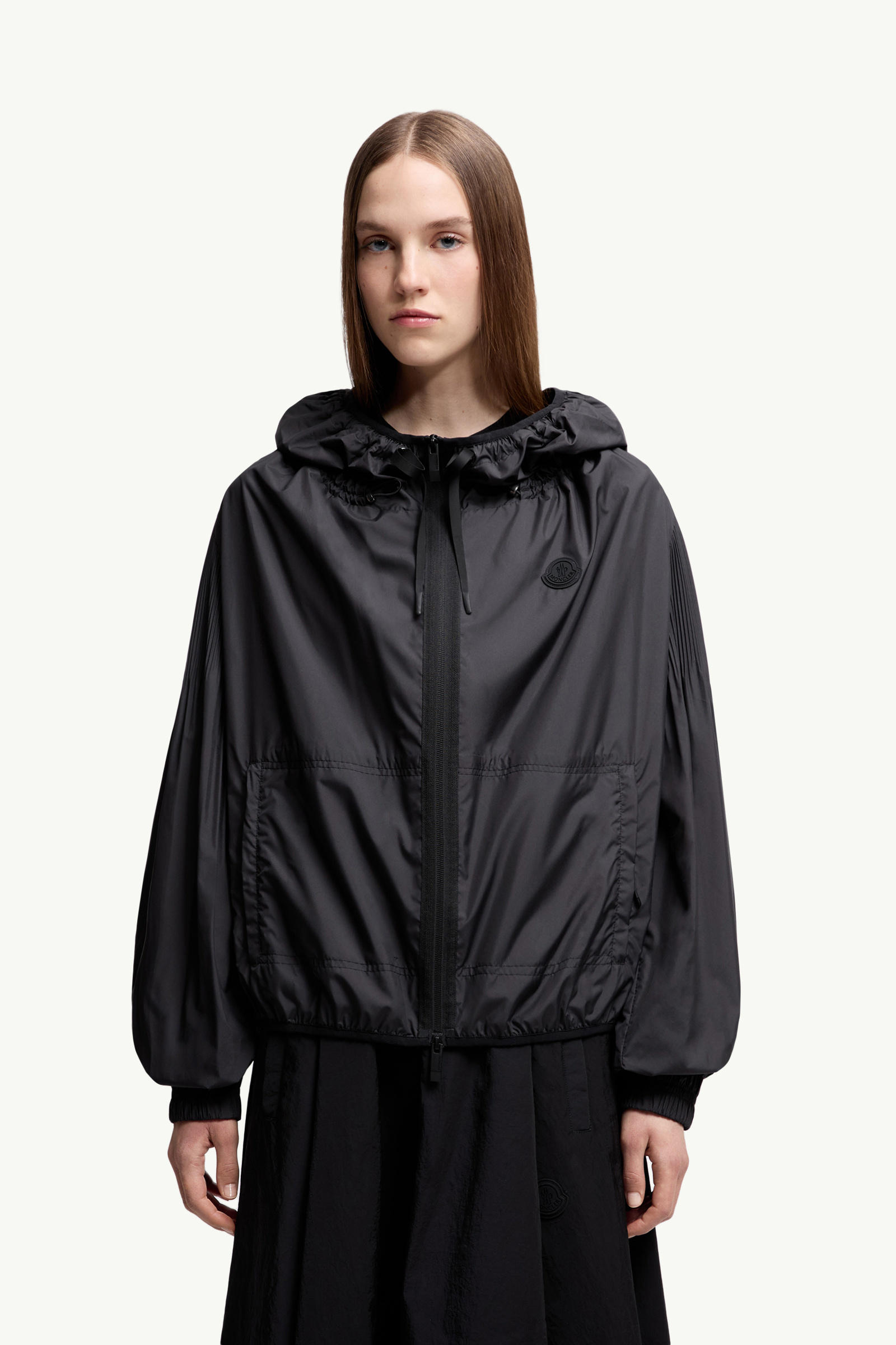 Auxonne Hooded Windbreaker Women Black Moncler 3