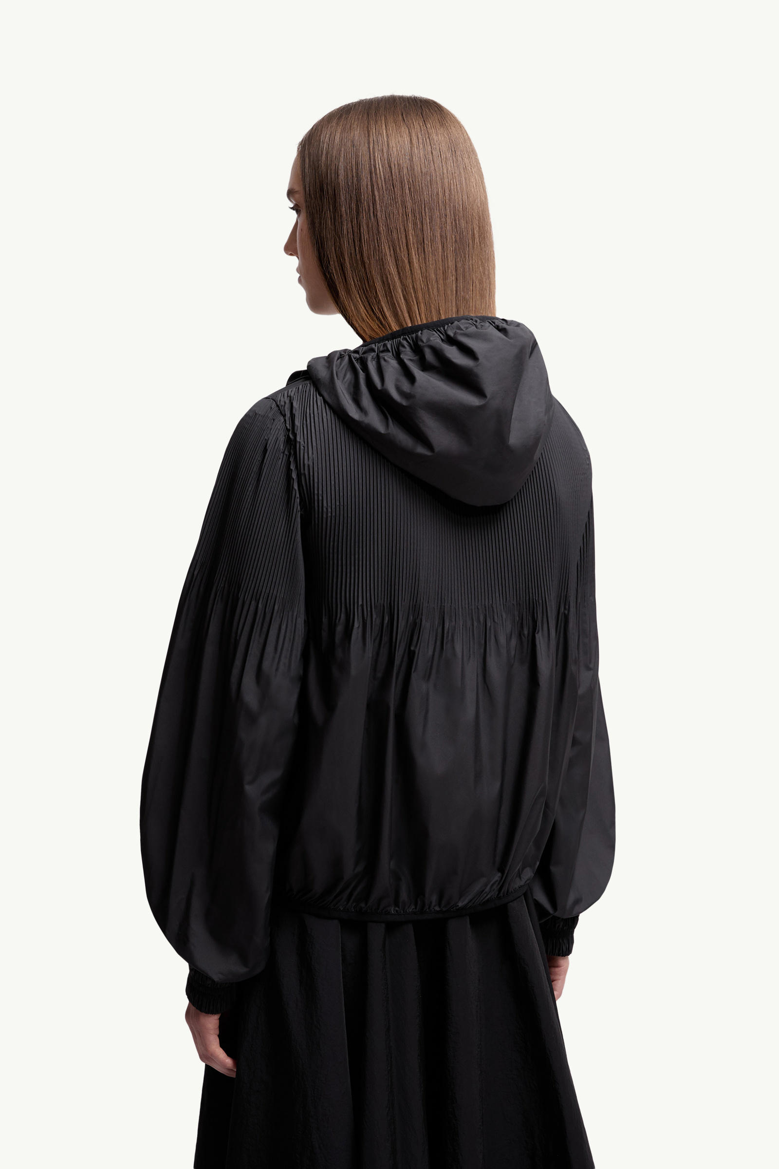 Auxonne Hooded Windbreaker Women Black Moncler 4