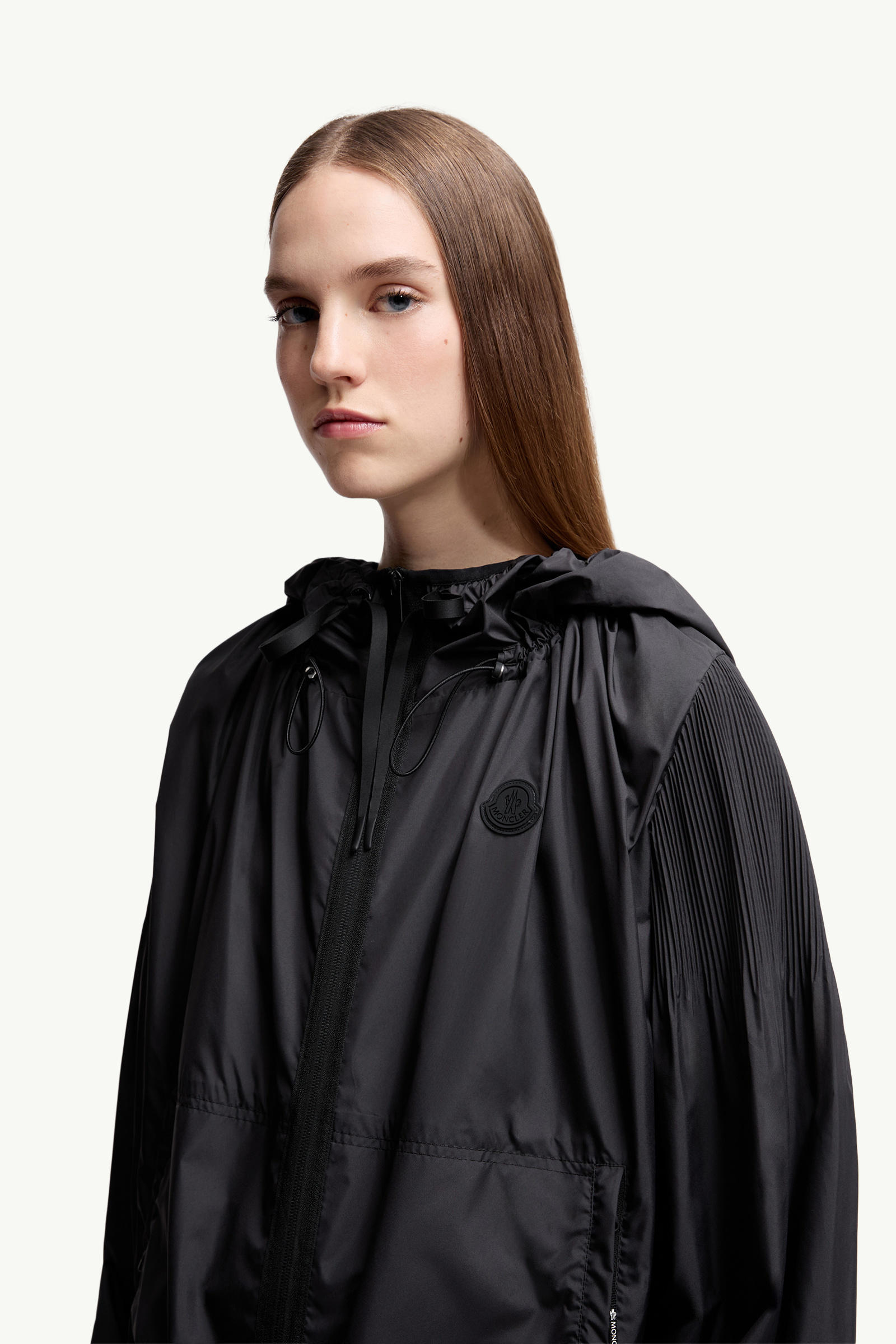 Auxonne Hooded Windbreaker Women Black Moncler 5