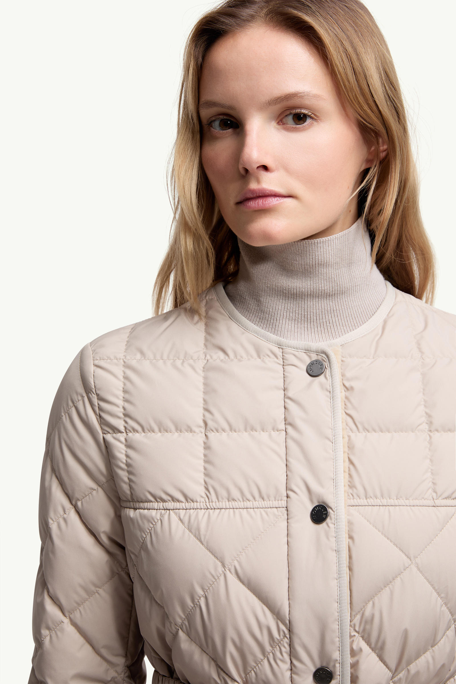 Cygne Diamond-Quilted Short Down Jacket Women Beige Moncler 6