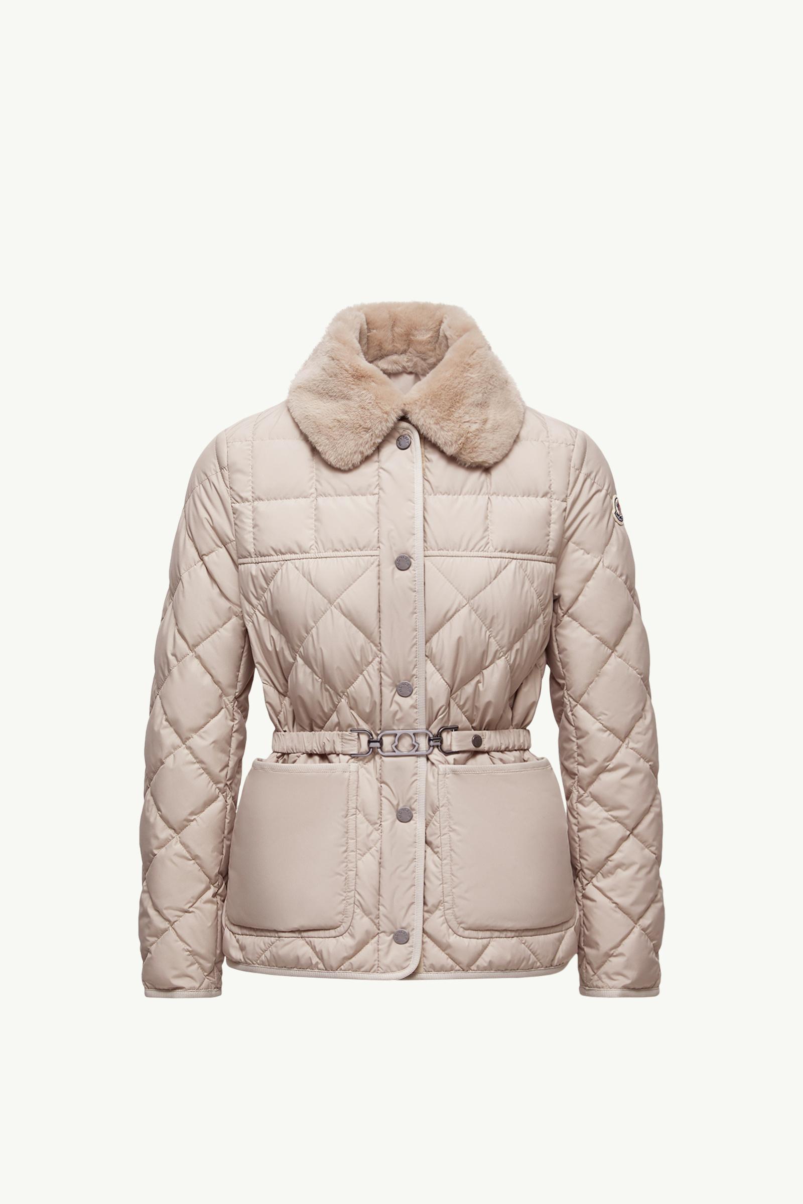 Beige Cygne Diamond-Quilted Short Down Jacket - Short Down