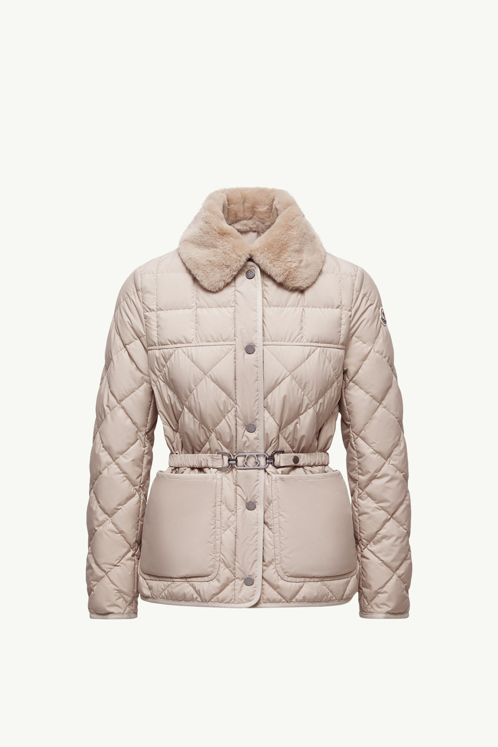 Cygne Diamond-Quilted Short Down Jacket Women Beige Moncler 2