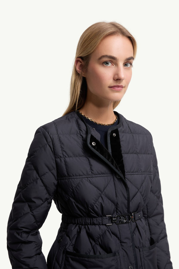 Cygne 합성 소재 트리밍 쇼트 다운 재킷 여성 네이비 블루 Moncler 5