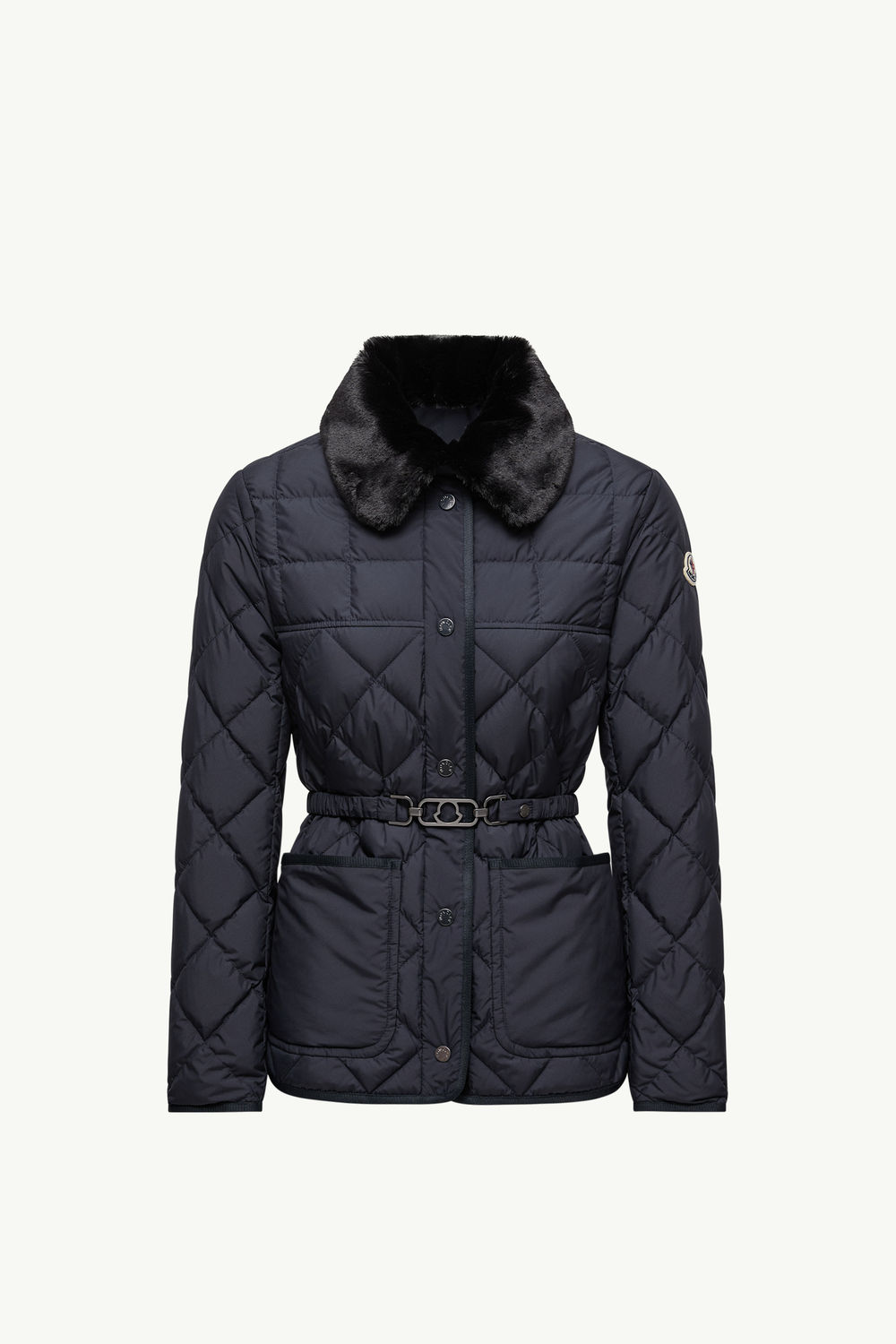 Cygne Diamond-Quilted Short Down Jacket Women Navy Blue Moncler 2